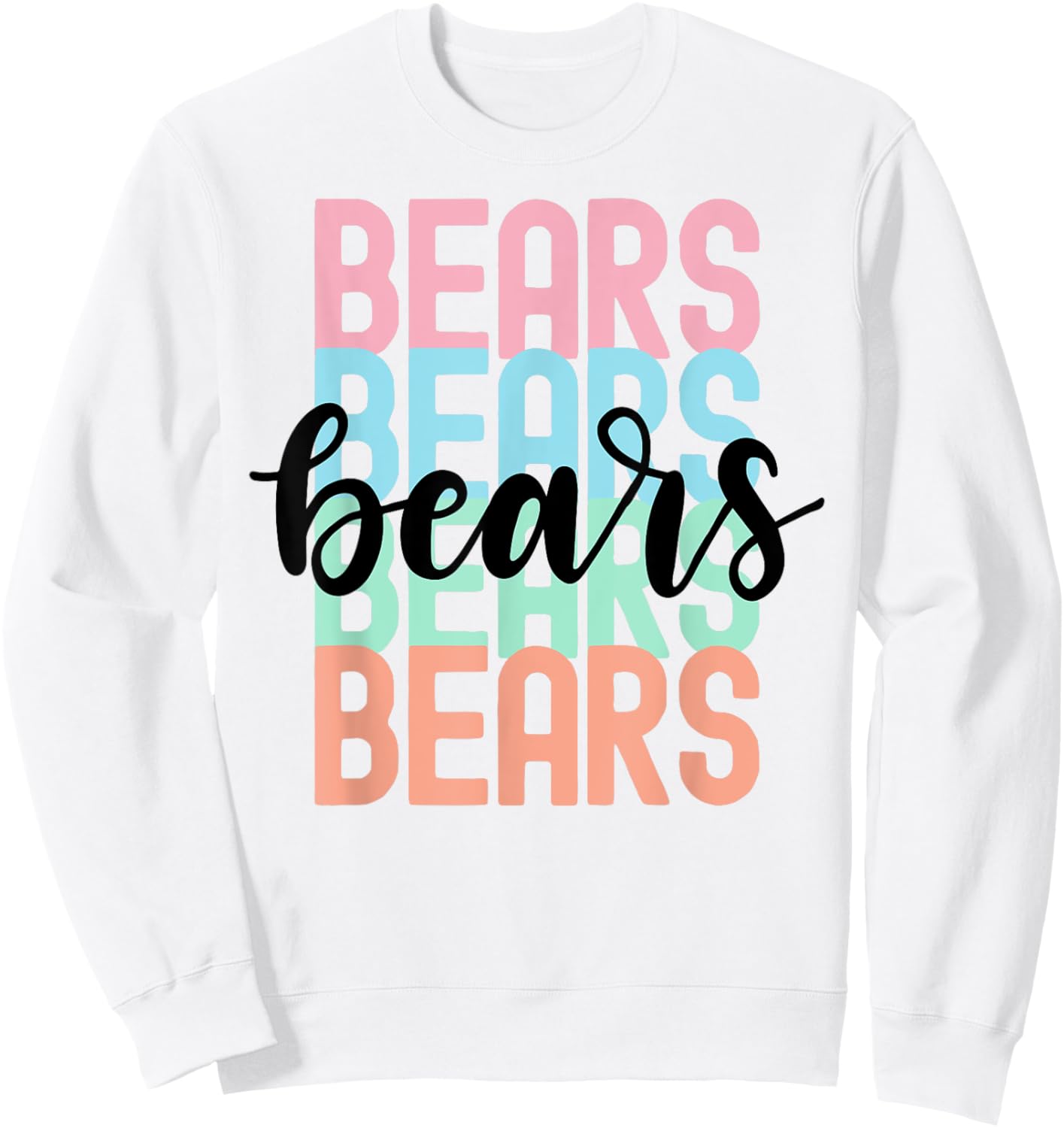 Bears Team Mascot School Spirit Game Night Sweatshirt - Sweatshirt | White