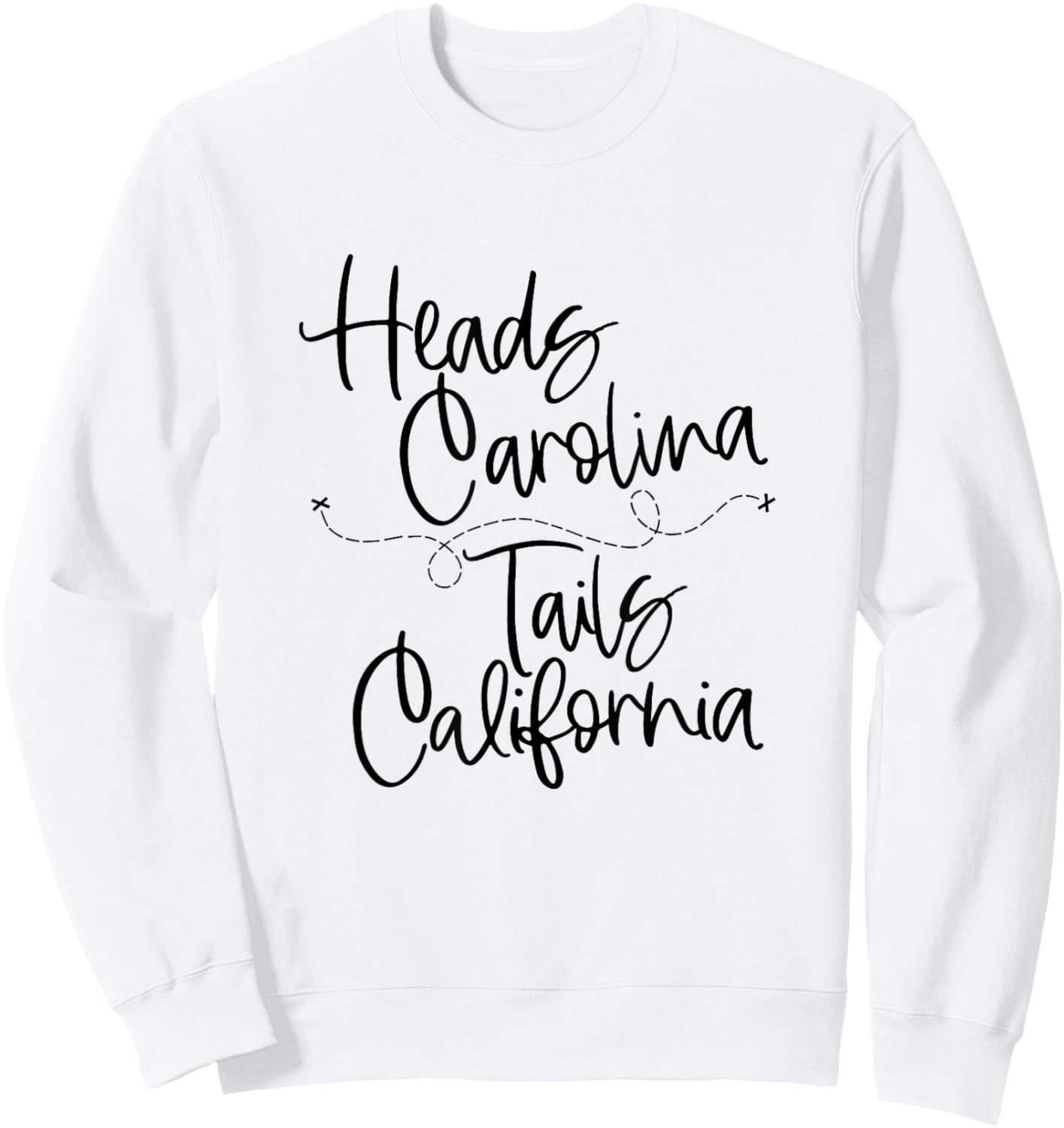 Heads Carolina Tails California 90's Country Design Sweatshirt - Sweatshirt | White