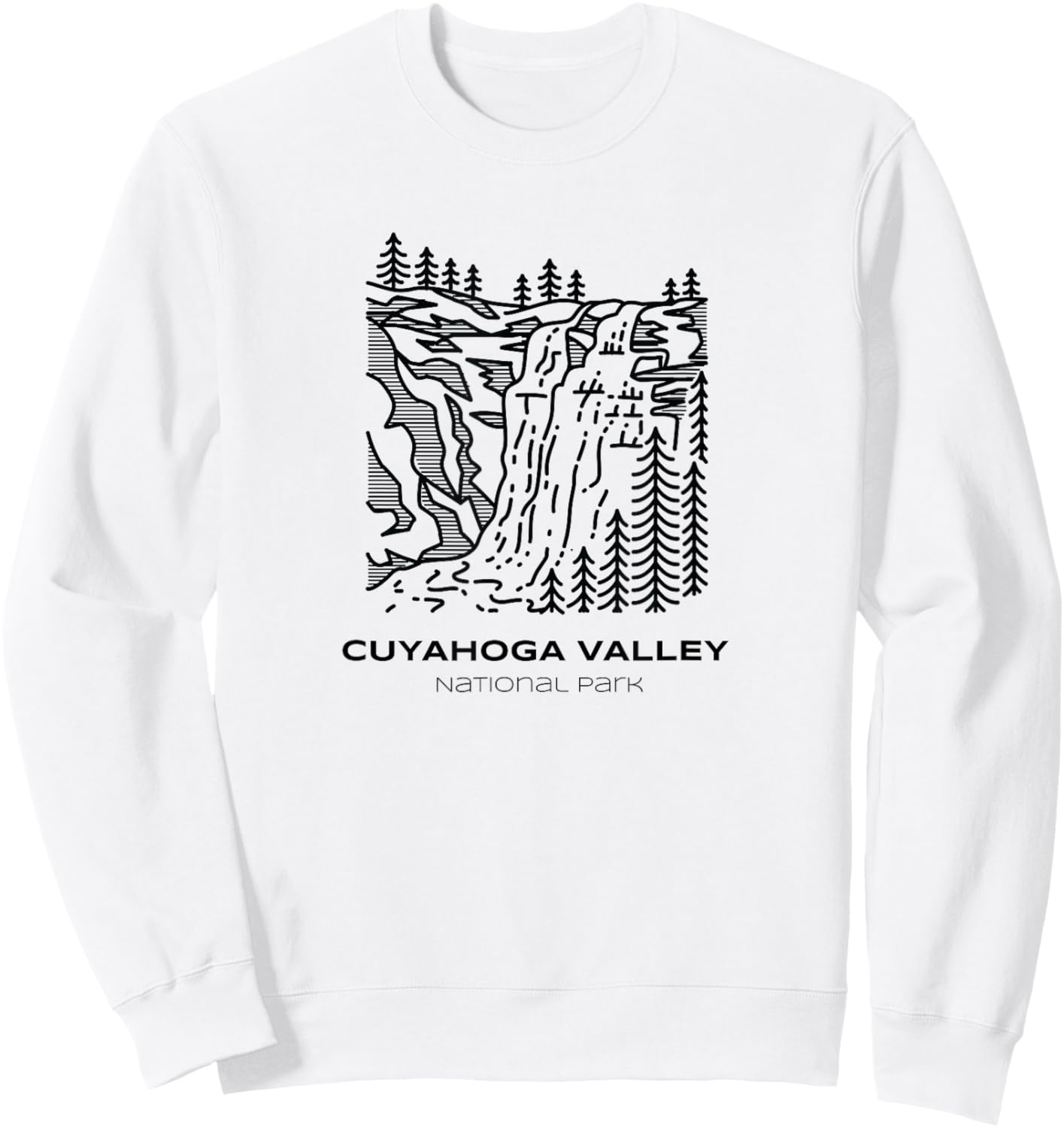 Tout Wear Cuyahoga Valley National Park -Adults, Kids Grey Cotton 60%, Polyester 40% Short Sleeve Classic Fit Graphic Small Sweatshirt - Sweatshirt | White