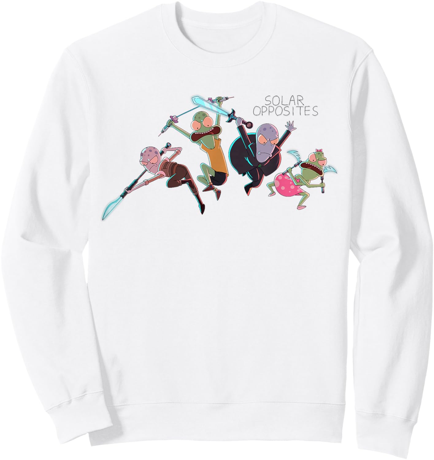 Solar Opposite Korvo Terry Jesse Yumyulack Attack Mode Sweatshirt - Sweatshirt | White
