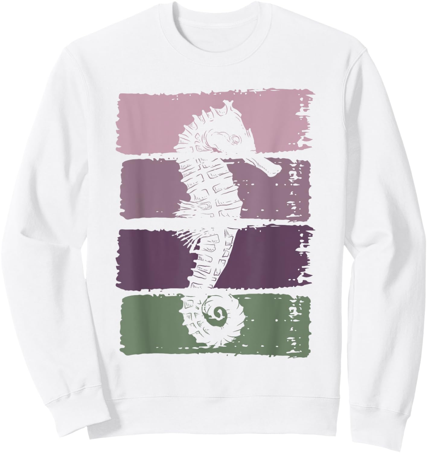 Retro Sea Fish Ocean Animal Sea Creature Seahorse Sweatshirt - Sweatshirt | White