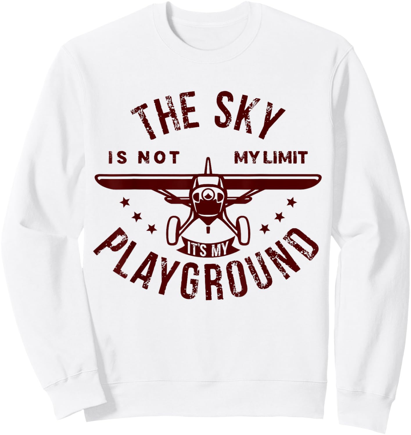 The Sky Is Not My Limit It's My Playground, Adult Pilot Sweatshirt - Sweatshirt | White