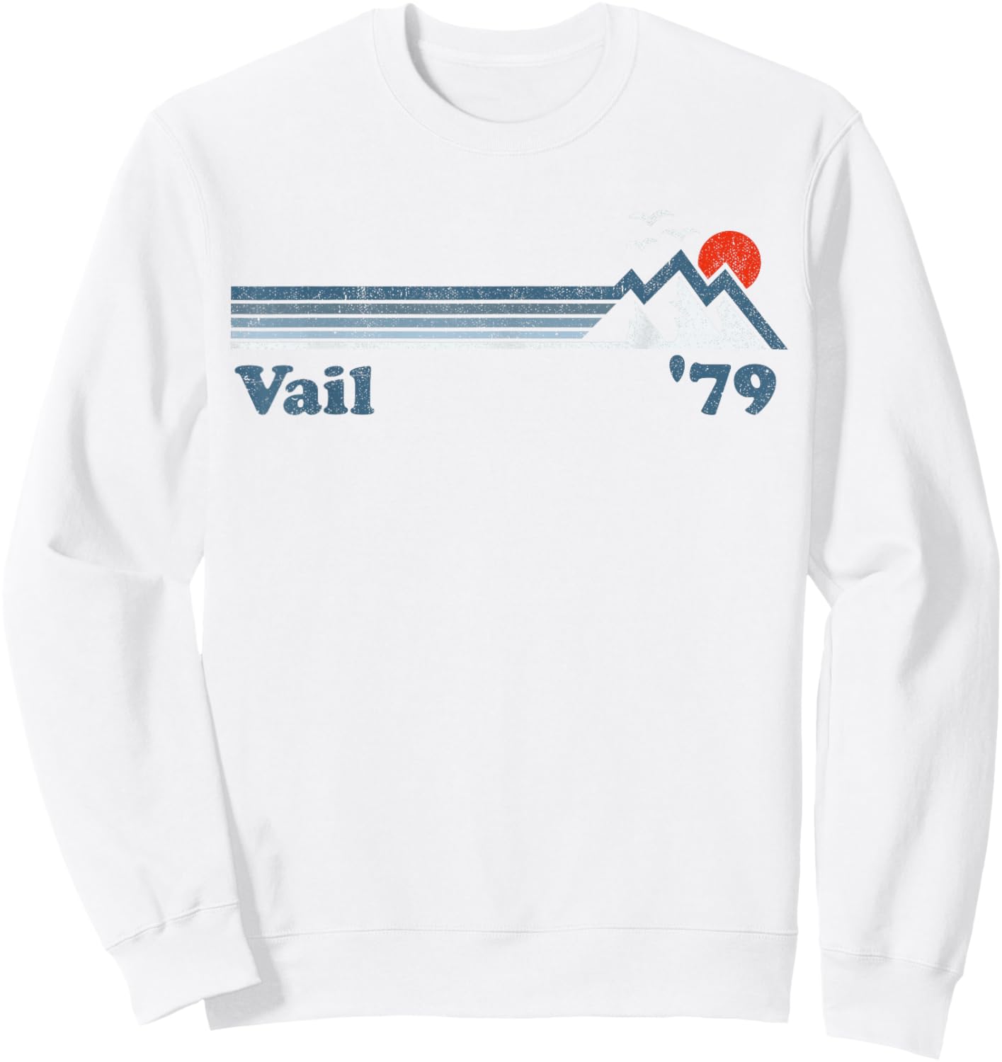 Retro Vail Ski Resort Colorado Snowboard Mountain Gift Sweatshirt - Sweatshirt | White
