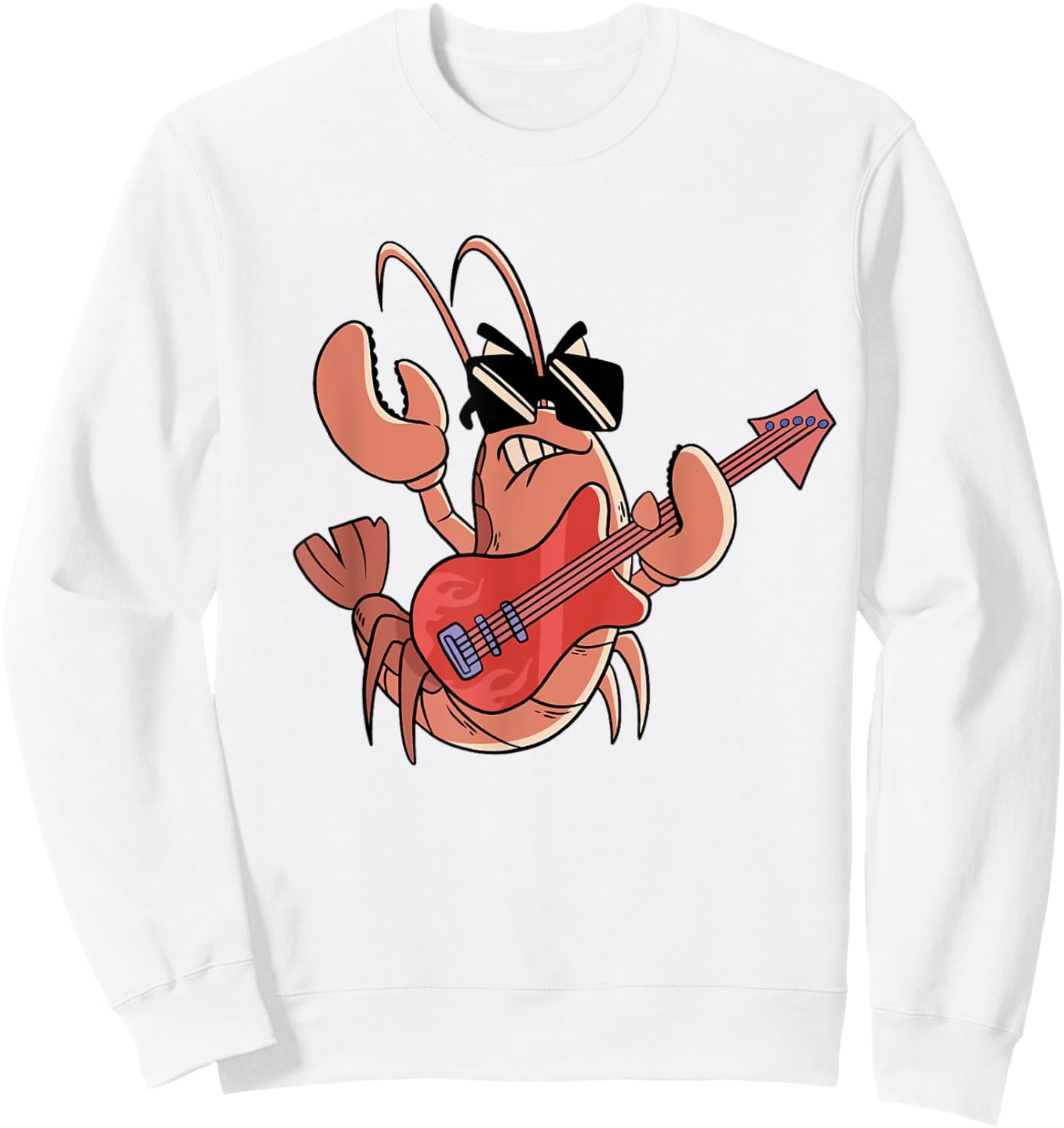 Rock Guitar Lobster I Kids I Crawfish I Children Lobster Sweatshirt - Sweatshirt | White