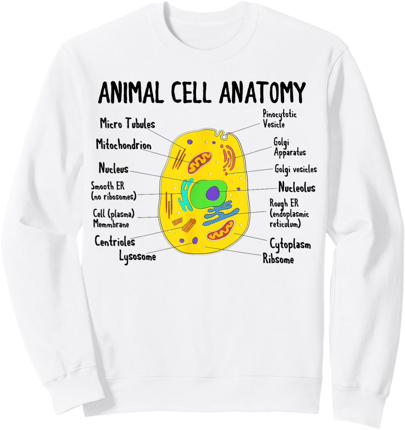 Anatomy Of Animal Cell Biology Biologist Science Student Sweatshirt - Sweatshirt | White