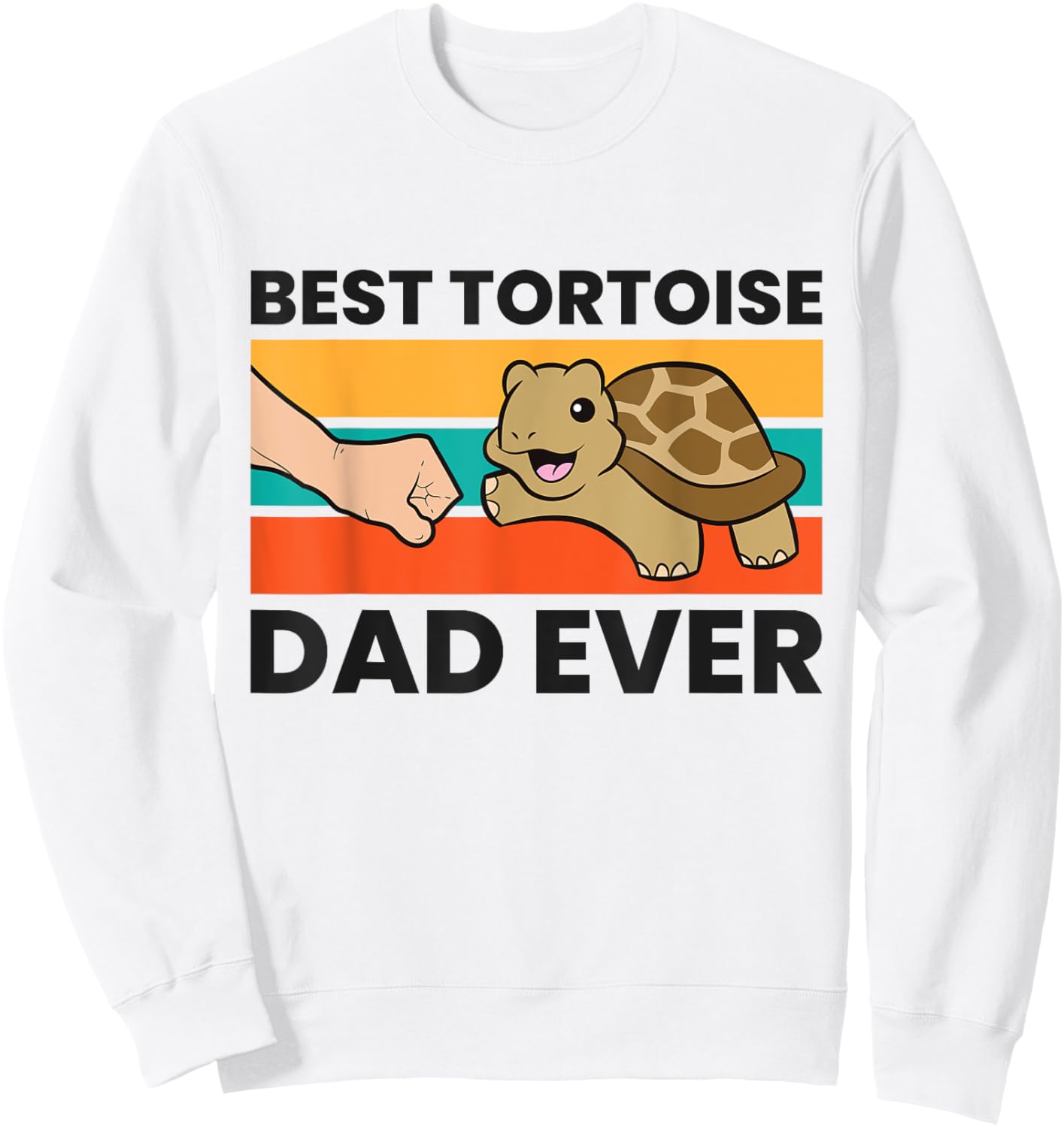 Tortoise Papa Best Tortoise Dad Ever Sweatshirt - Sweatshirt | White