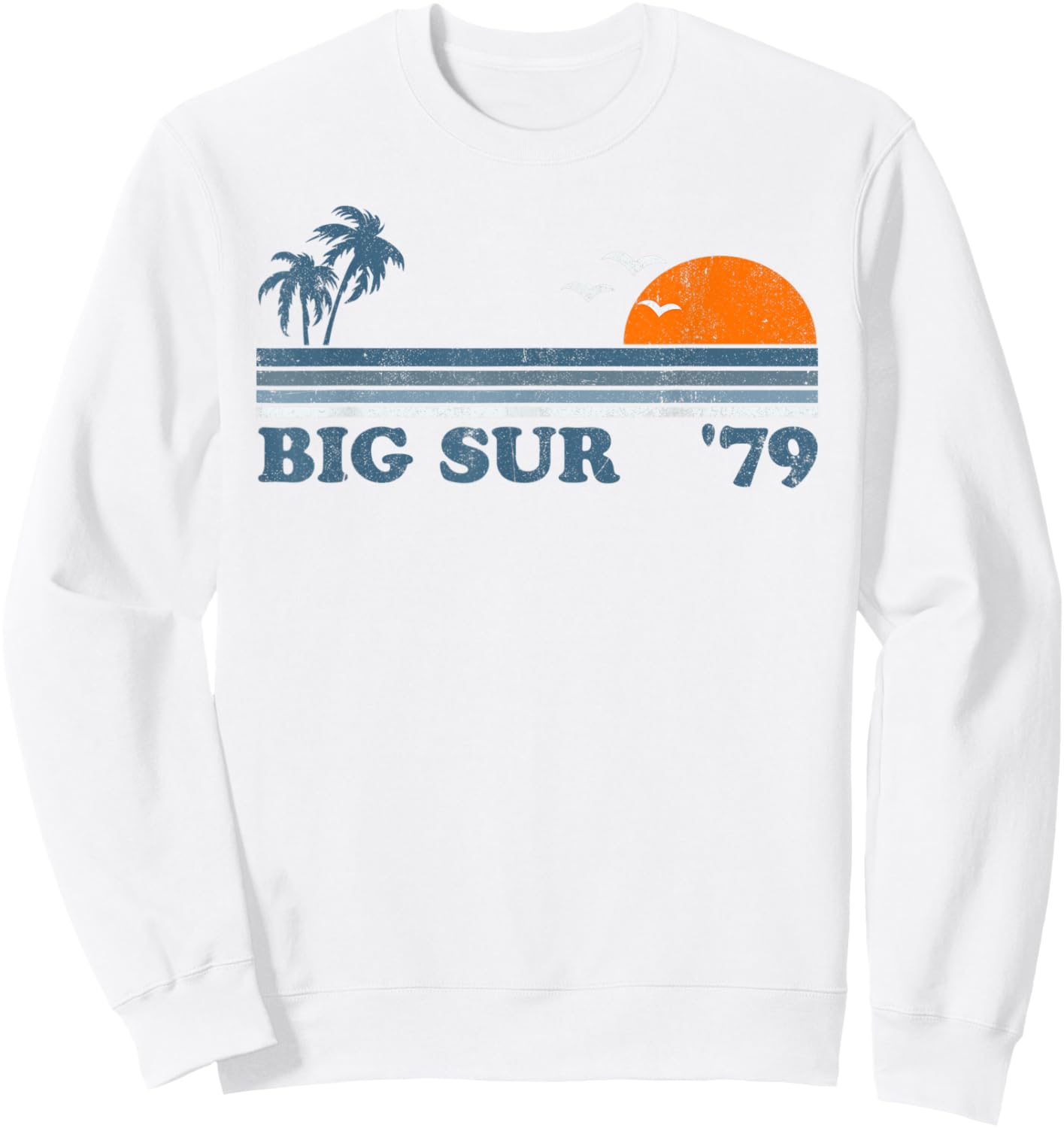Vintage Big Sur California Retro Sun Beach Surfing 70's Gift Sweatshirt - Sweatshirt | White