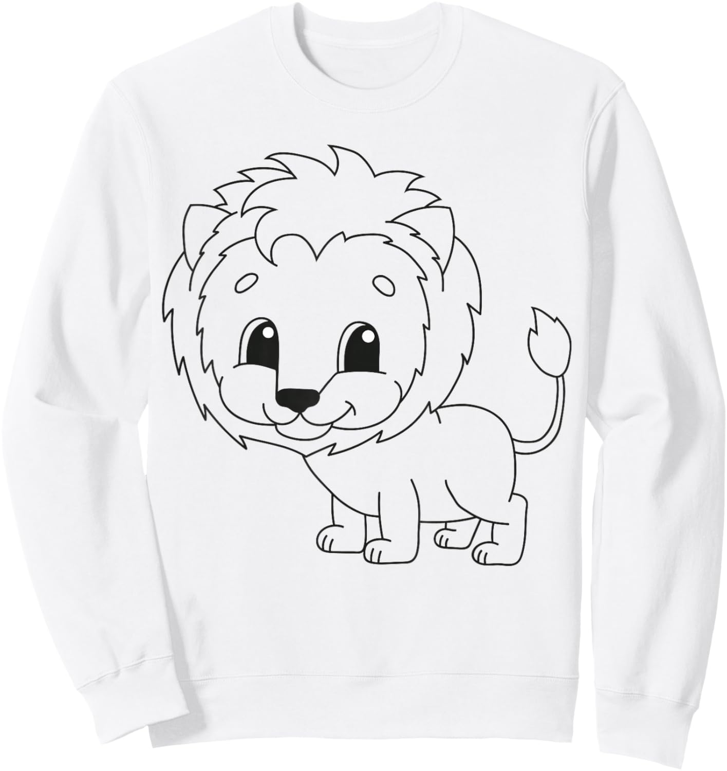 Cute lion to paint and color in for children Sweatshirt - Sweatshirt | White