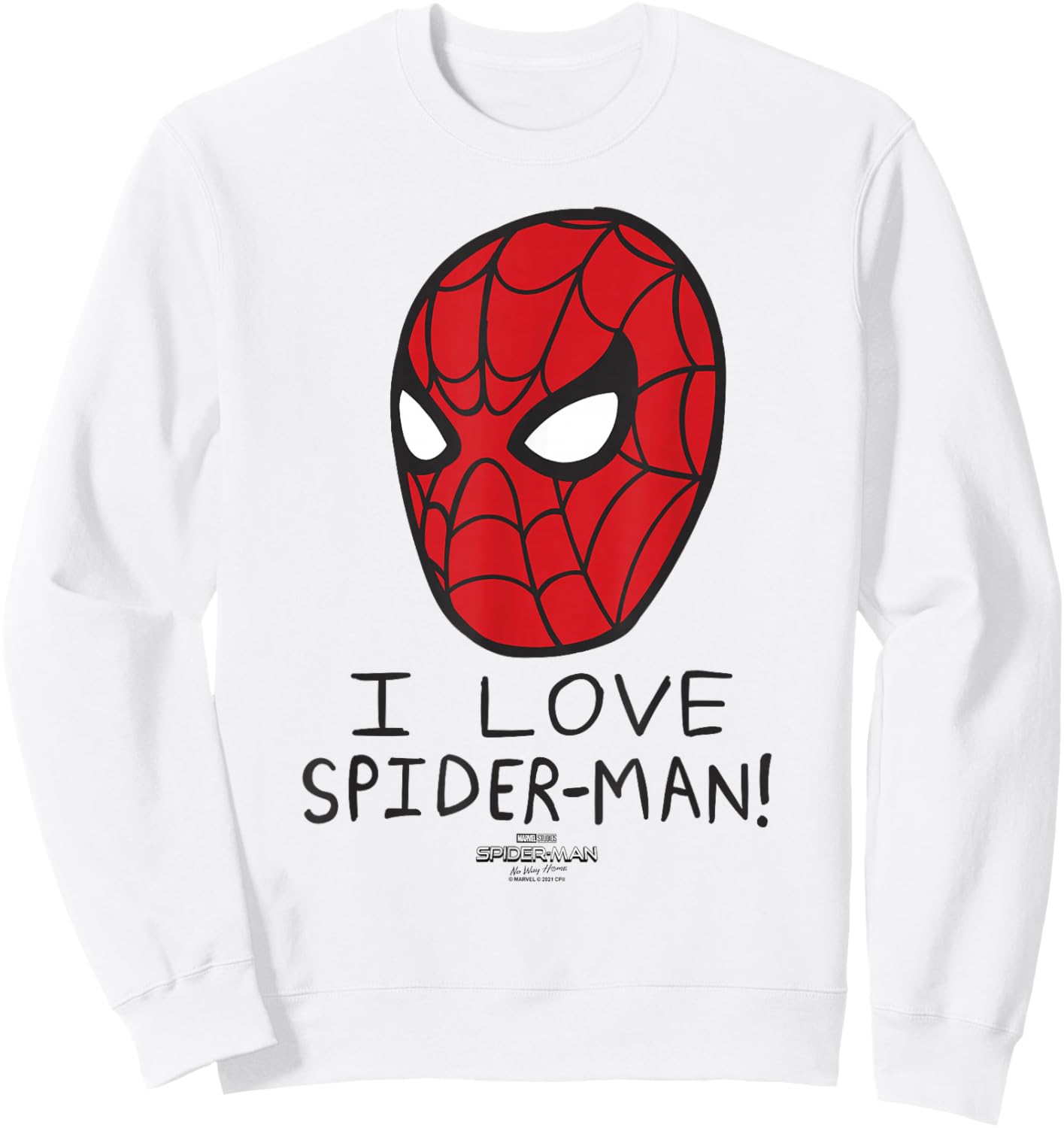 Marvel Spider-Man No Way Home I Love Spider-Man Poster Small Sweatshirt - Sweatshirt | White