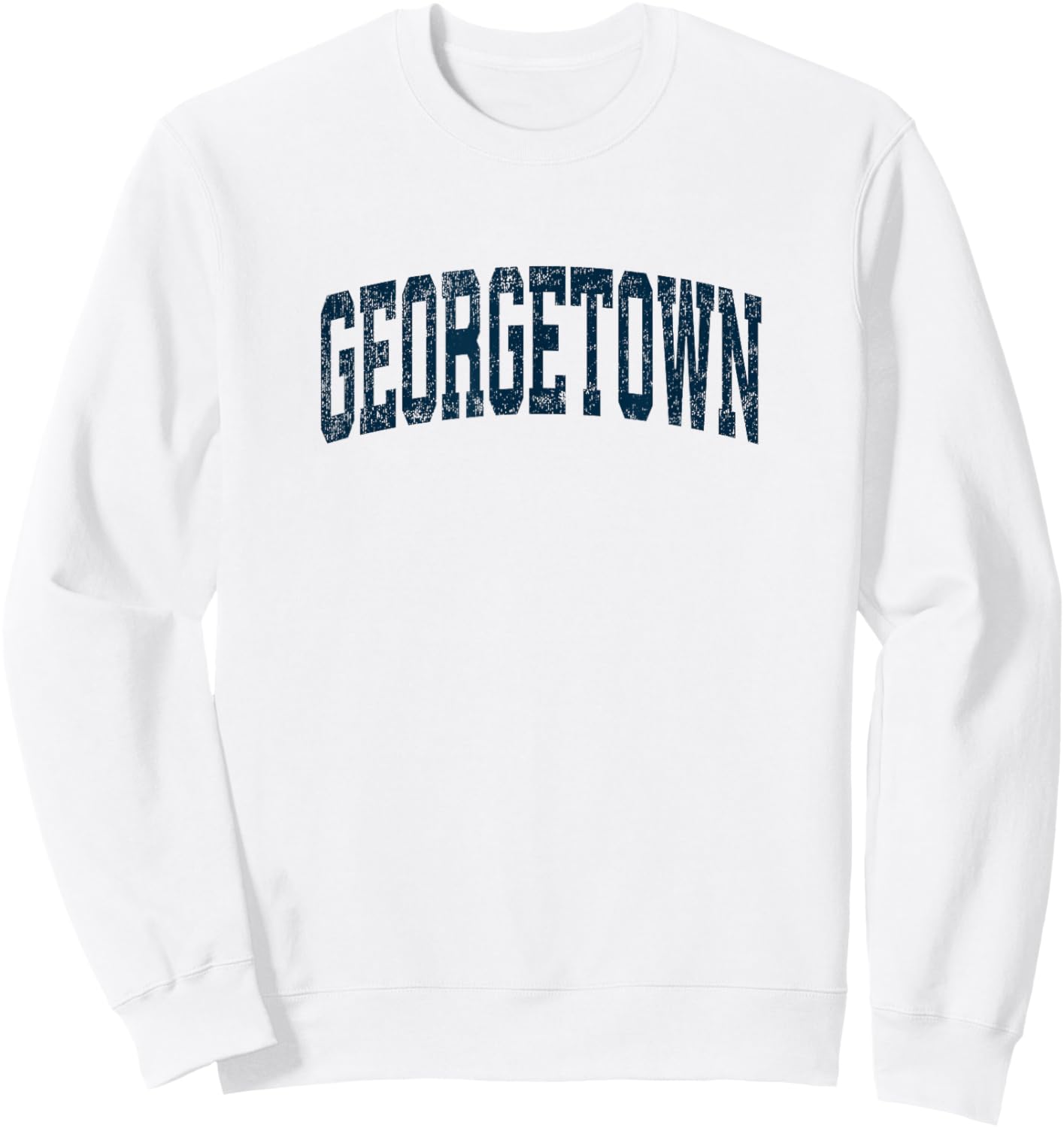 Georgetown Michigan MI Vintage Athletic Sports Navy Design Sweatshirt - Sweatshirt | White