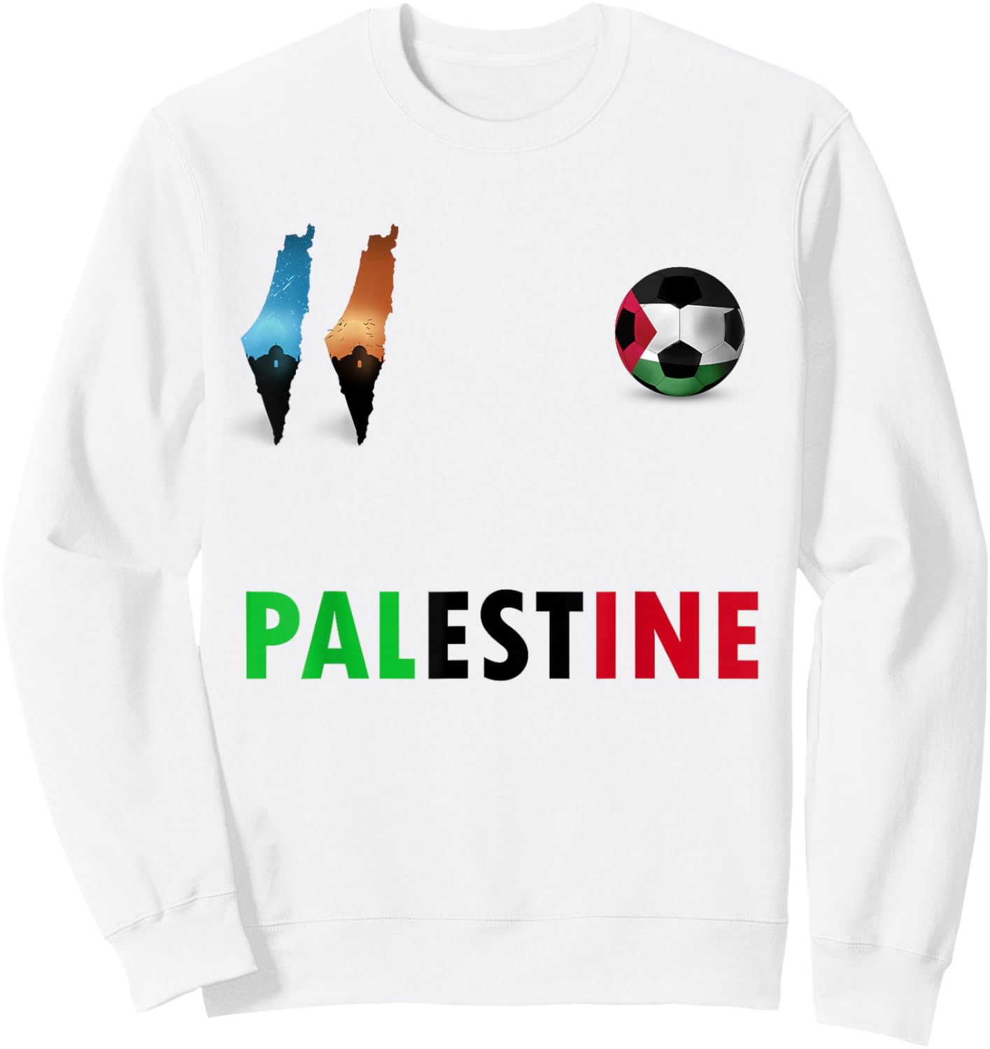 Palestine Football Fans Jersey Palestinian Ball Flag Quds Sweatshirt - Sweatshirt | White