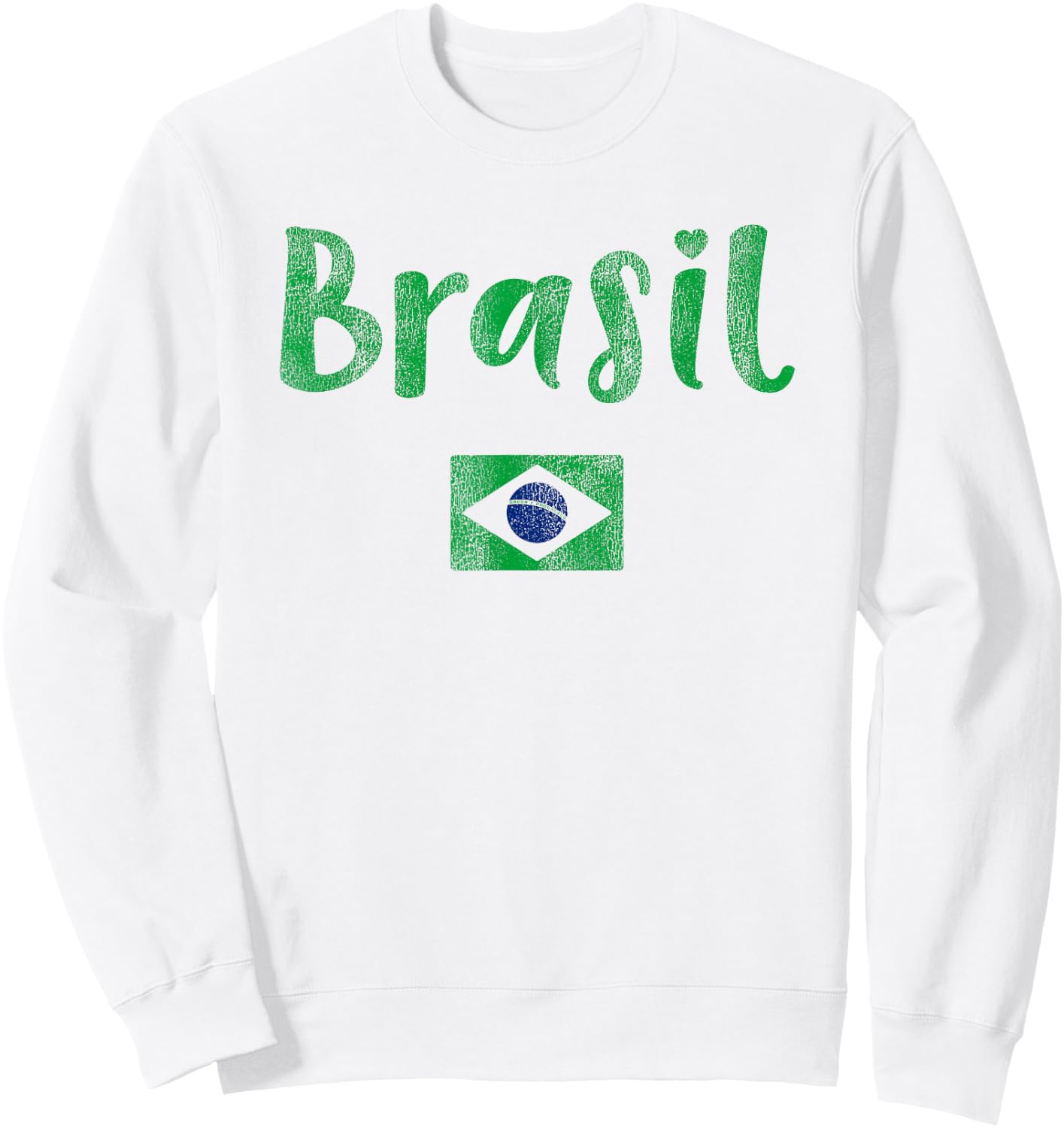 Retro Brazilian Flag of Brazil Souvenir Brasil Girls Women Sweatshirt - Sweatshirt | White