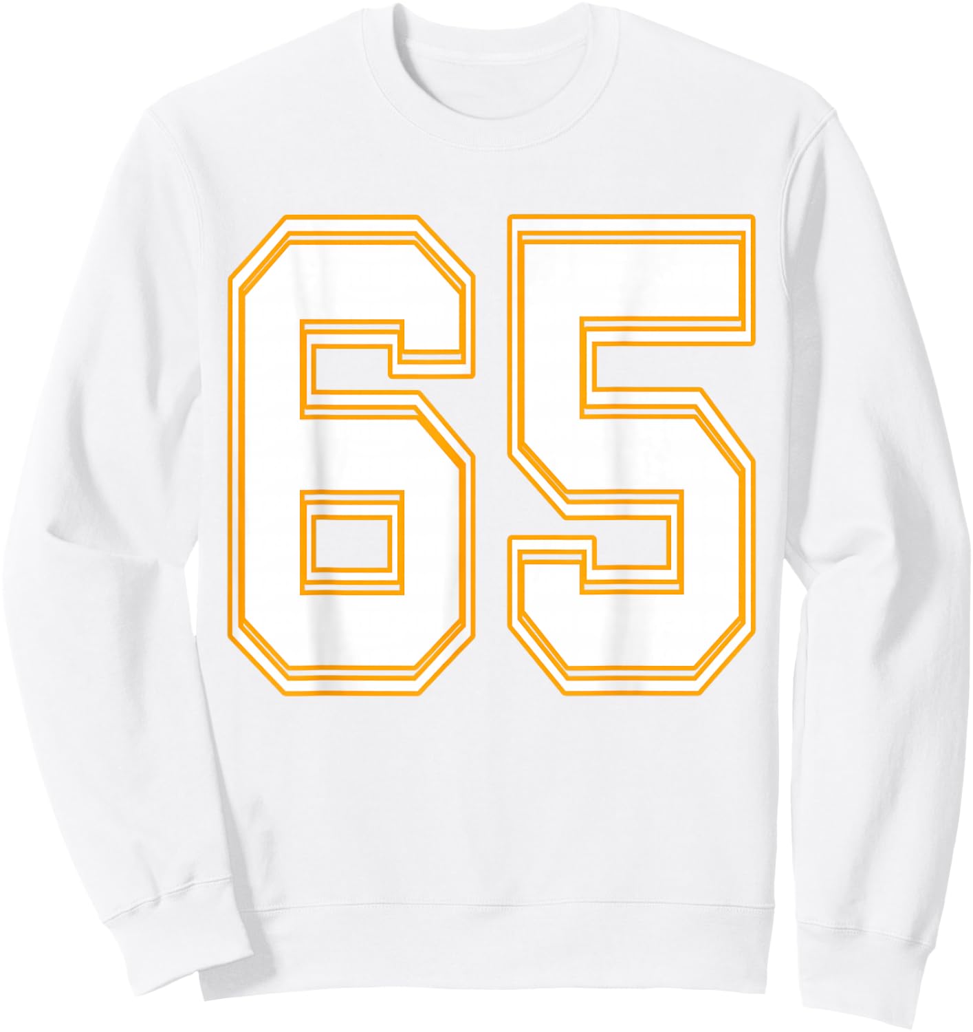 Number 65 Red Yellow White Football Basketball Soccer Fans Sweatshirt - Sweatshirt | White
