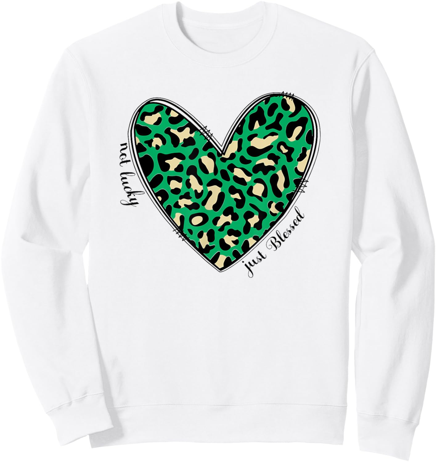 Christian Women Not Lucky Just Blessed Plaid St Patricks Day Sweatshirt - Sweatshirt | White