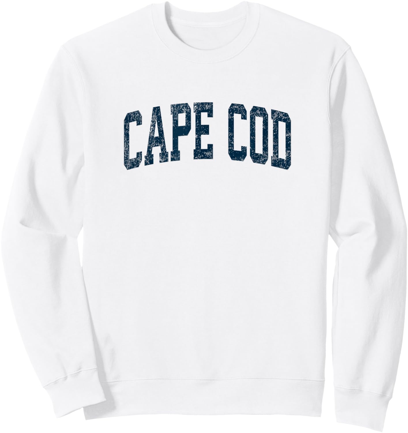 Cape Cod Massachusetts MA Vintage Athletic Sports Navy Desig Sweatshirt - Sweatshirt | White