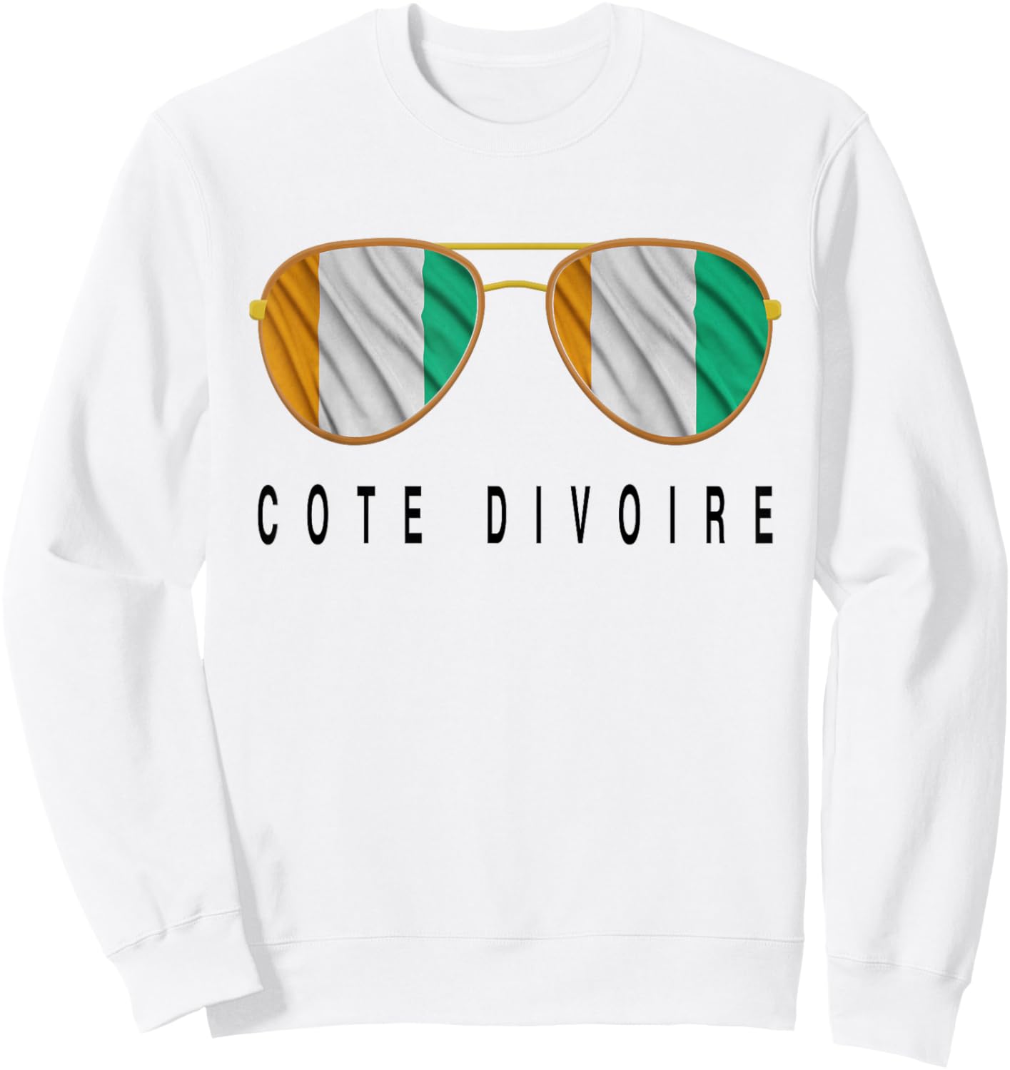 Ivory Coast Flag Ivorian Cote dIvoire Pride Sunglasses Sweatshirt - Sweatshirt | White