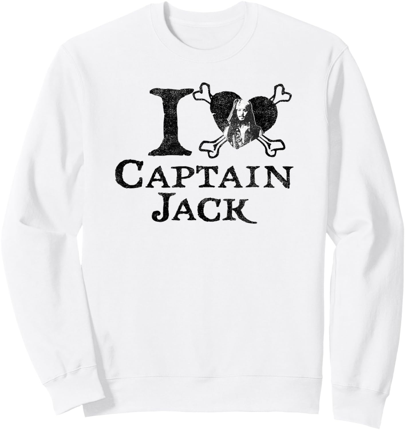 Disney Pirates of The Caribbean I Heart Captain Jack Sweatshirt - Sweatshirt | White
