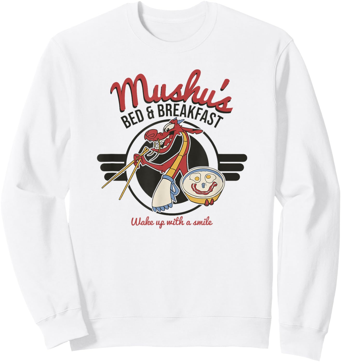 Disney Mulan Mushu's Bed & Breakfast Poster Small Sweatshirt - Sweatshirt | White