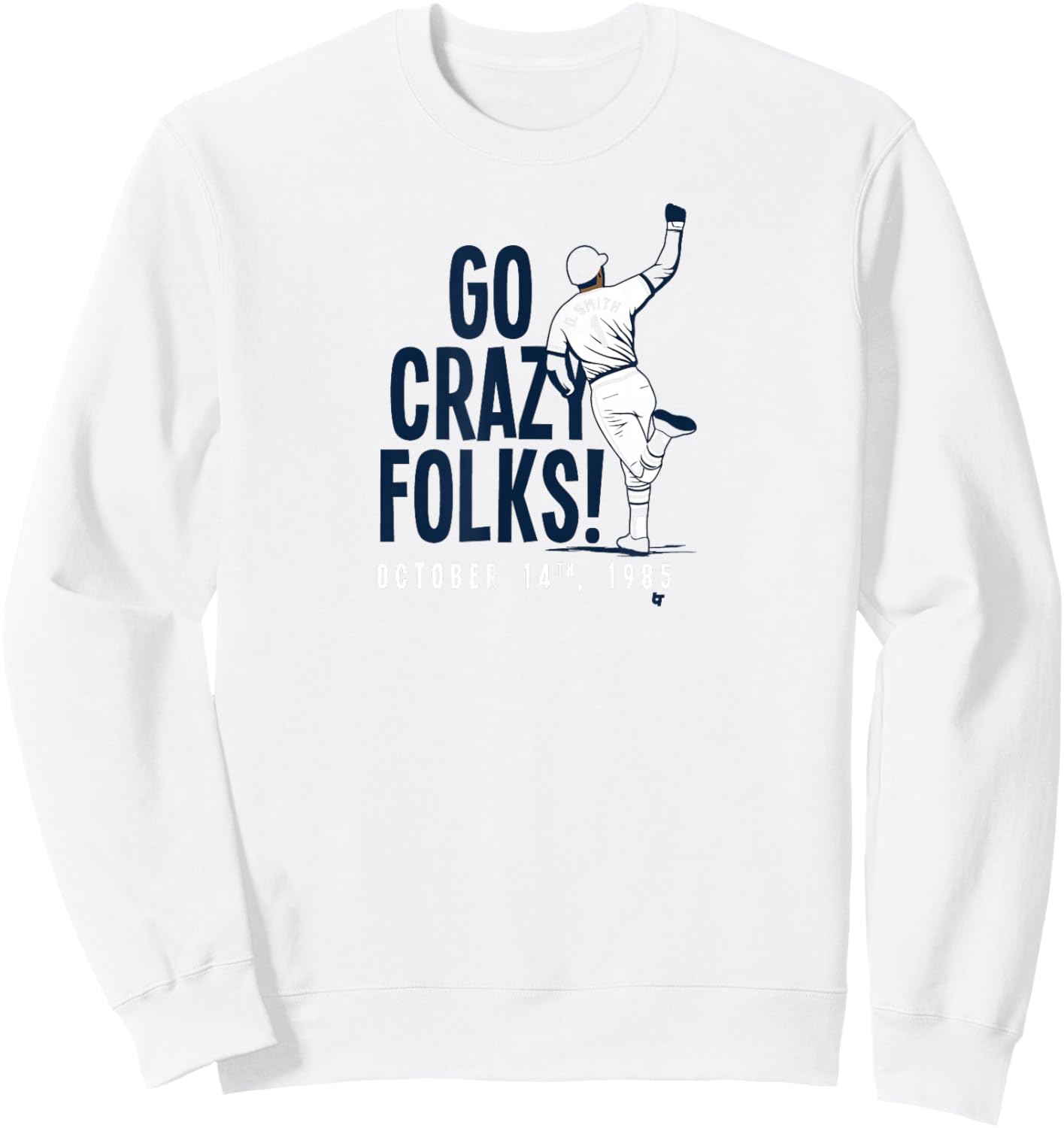 Ozzie Smith - Go Crazy Folks - St. Louis Baseball Sweatshirt - Sweatshirt | White