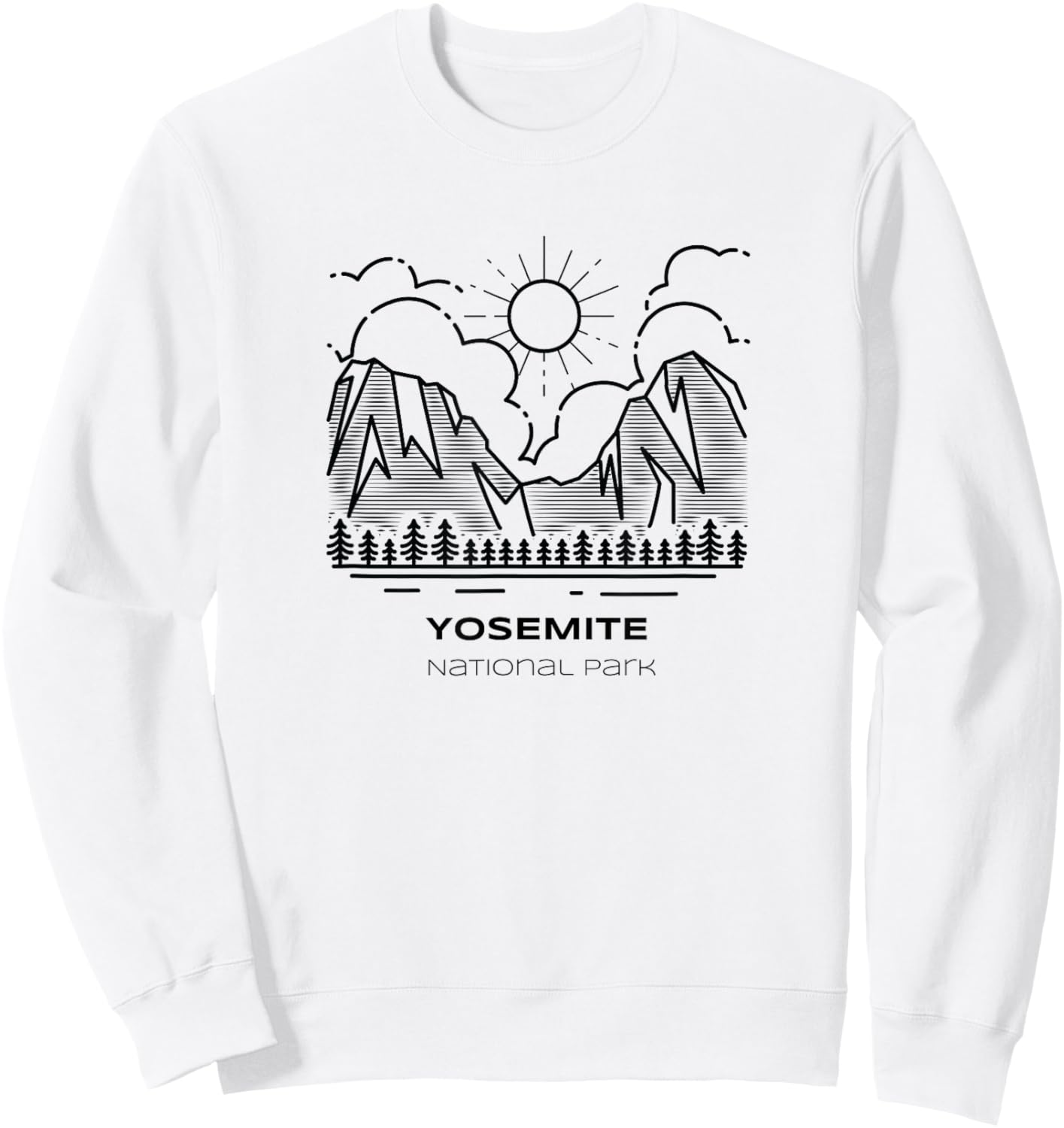 Vintage Yosemite National Park Hike Sweatshirt - Sweatshirt | White