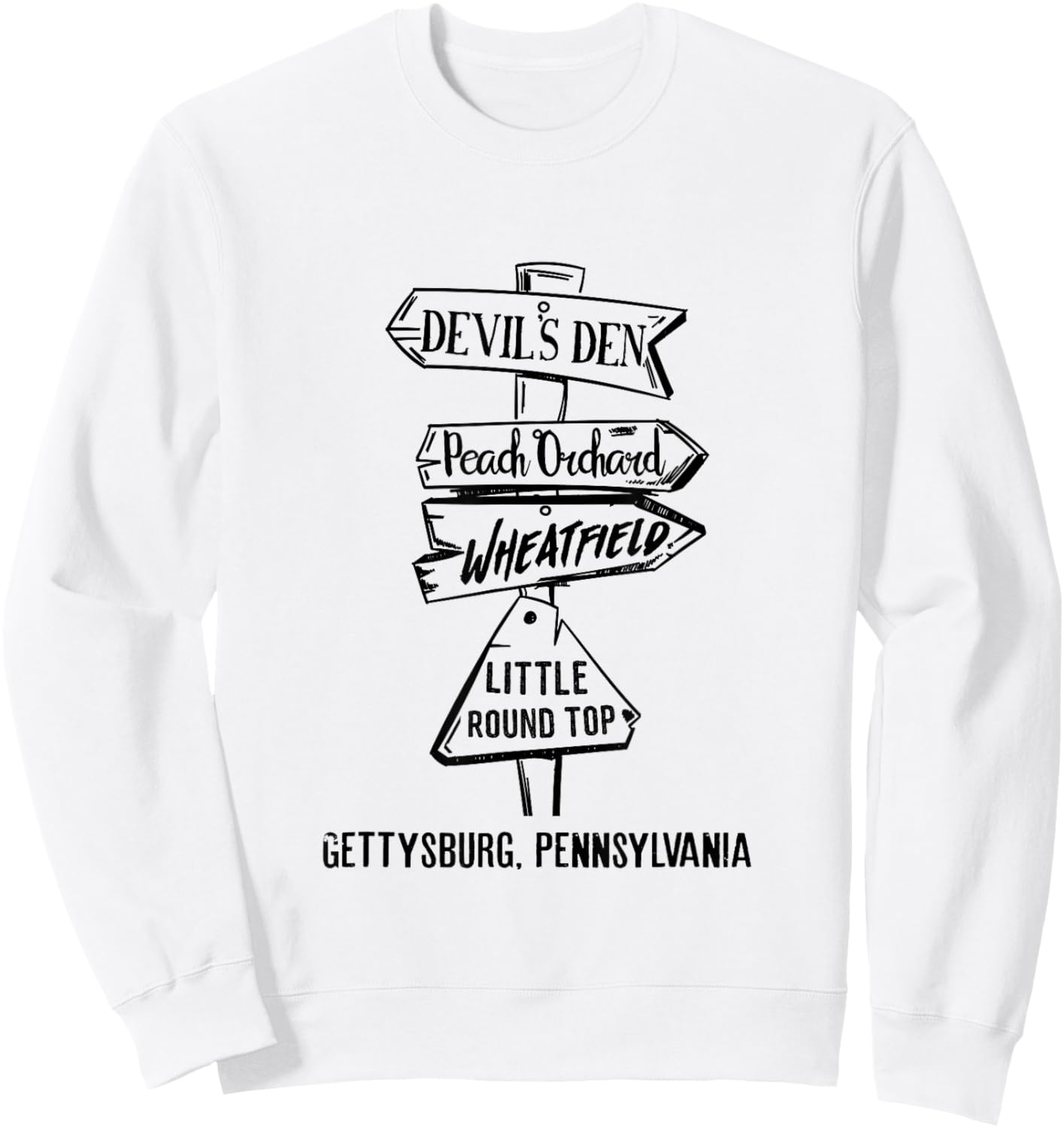 Gettysburg Civil War Landmarks Sweatshirt - Sweatshirt | White