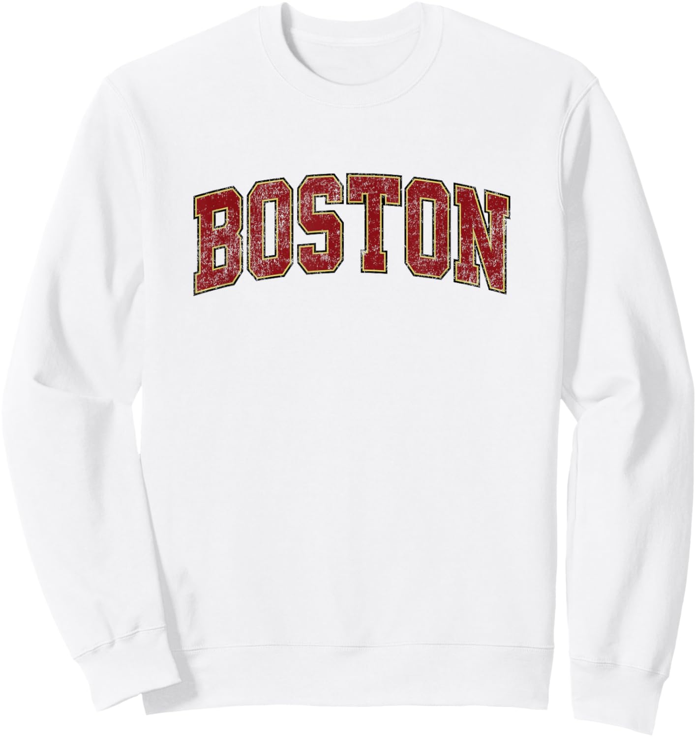 Boston Massachusetts MA Vintage Athletic Sports Design Sweatshirt - Sweatshirt | White