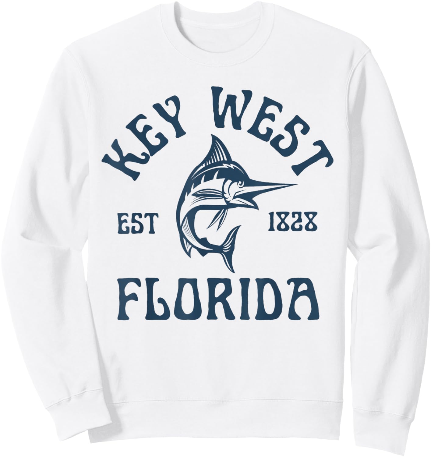 Key West Florida Fishing Marlin Travel Keys Fish Beach Men Women Kids Sweatshirt - Sweatshirt | White