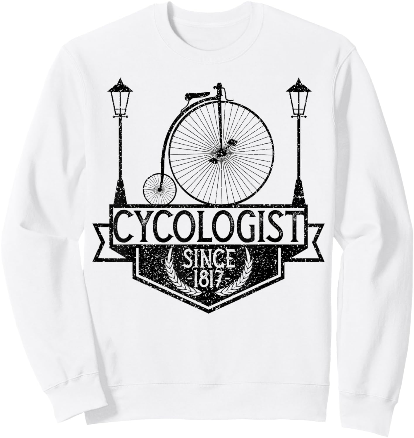 Cycologist Gentleman Vintage Bicycle Penny Farthing 1817 Sweatshirt - Sweatshirt | White