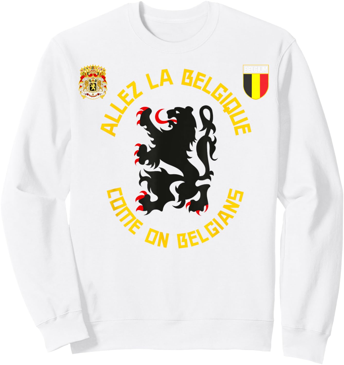 Allez La Belgique Belgian Football Travel Jersey Sweatshirt - Sweatshirt | White