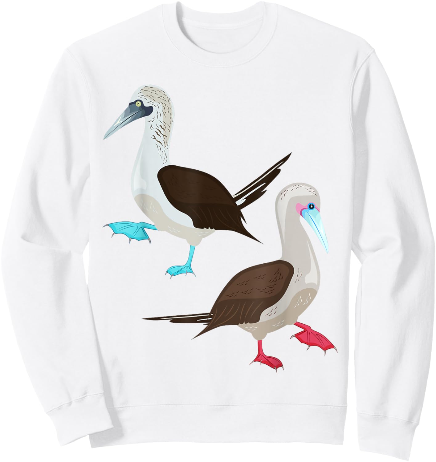 Blue and Red Footed Booby Bird Sweatshirt - Sweatshirt | White