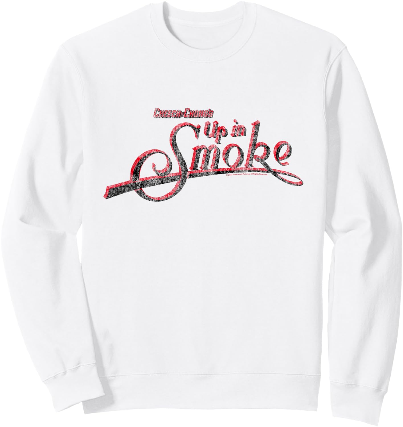 Cheech and Chong's Up in Smoke Distressed Logo Sweatshirt - Sweatshirt | White