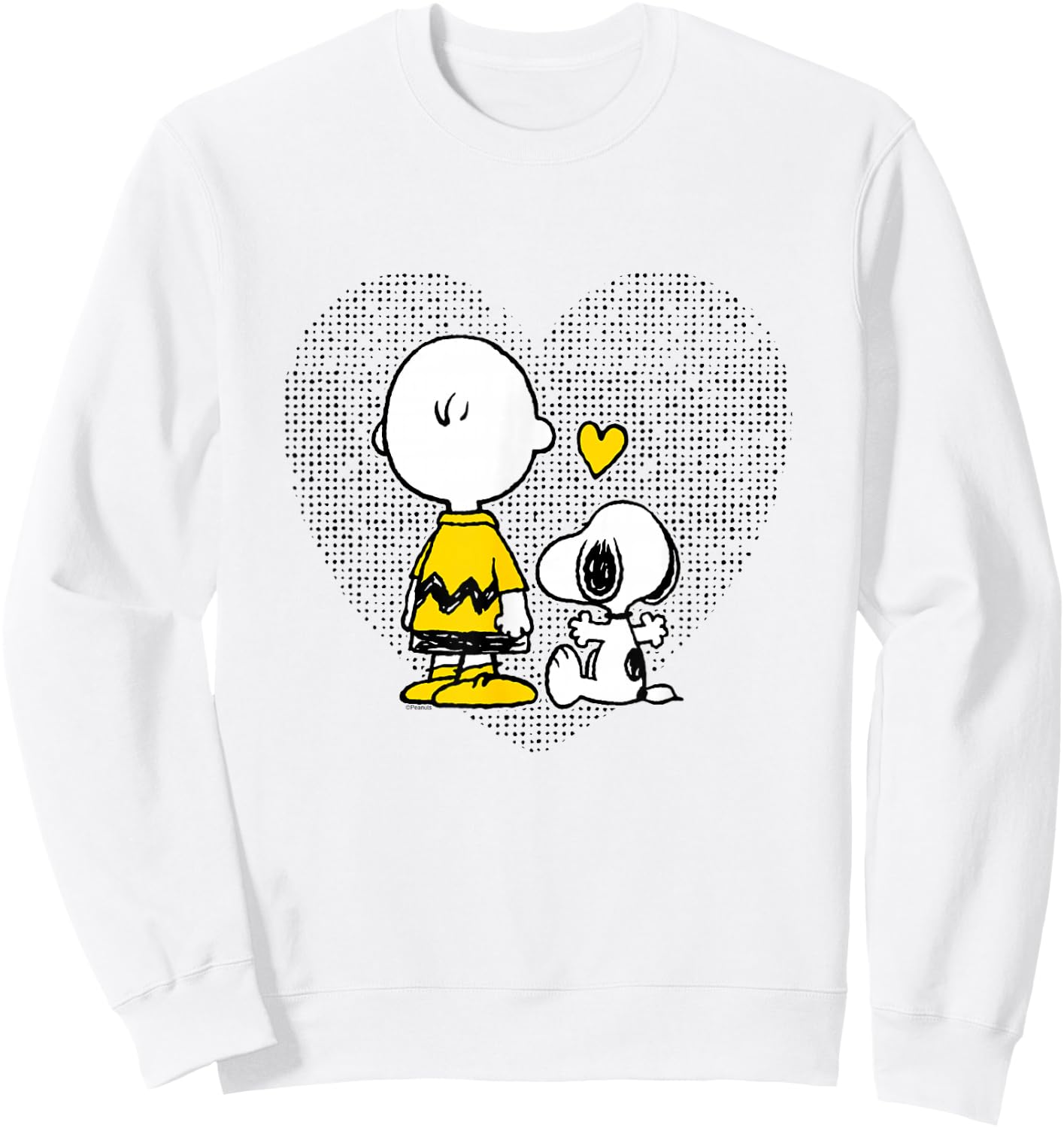 Peanuts Charlie Brown Snoopy Dot Heart Sweatshirt - Sweatshirt | White