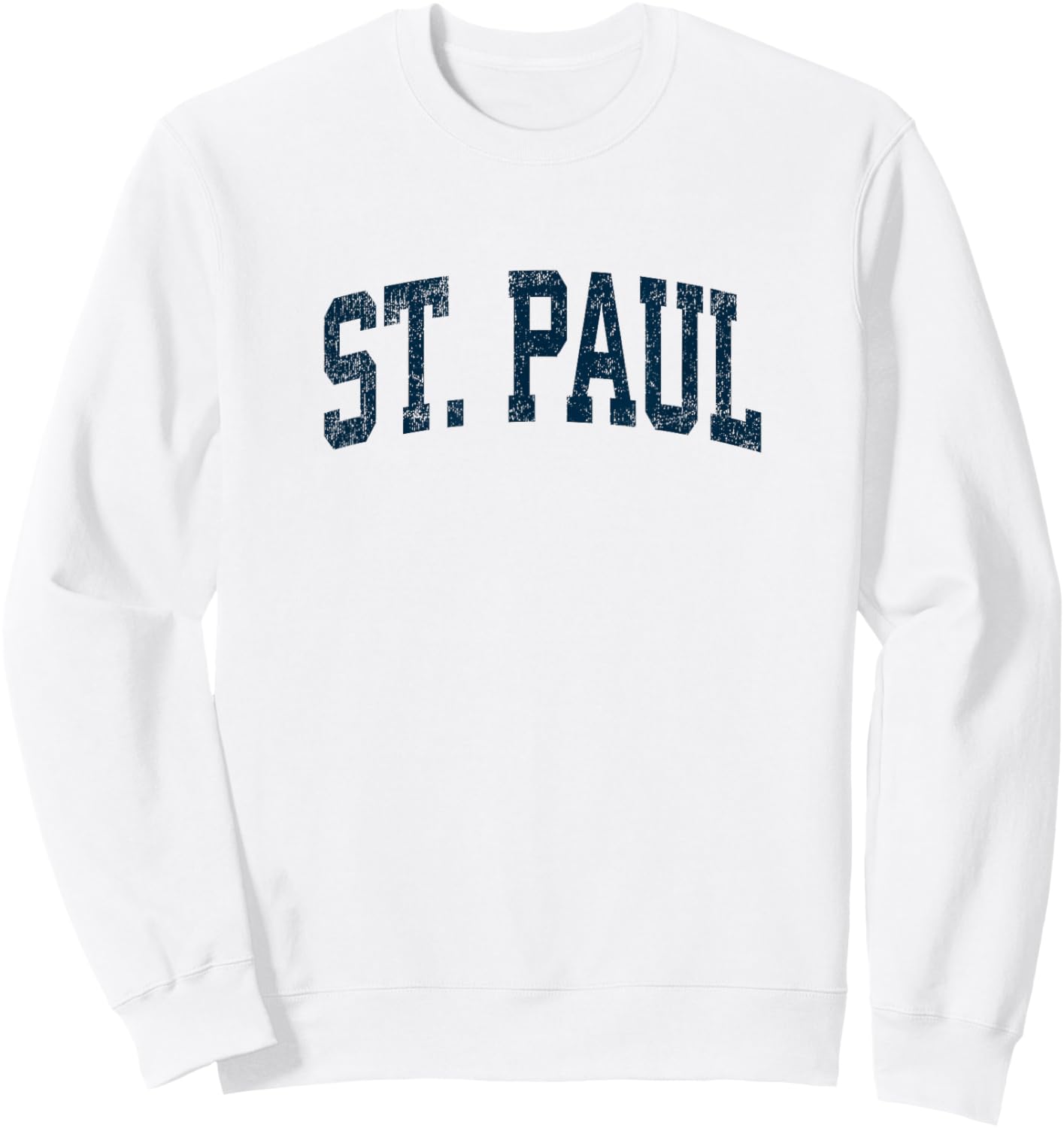 St. Paul Minnesota MN Vintage Athletic Sports Navy Design Sweatshirt - Sweatshirt | White
