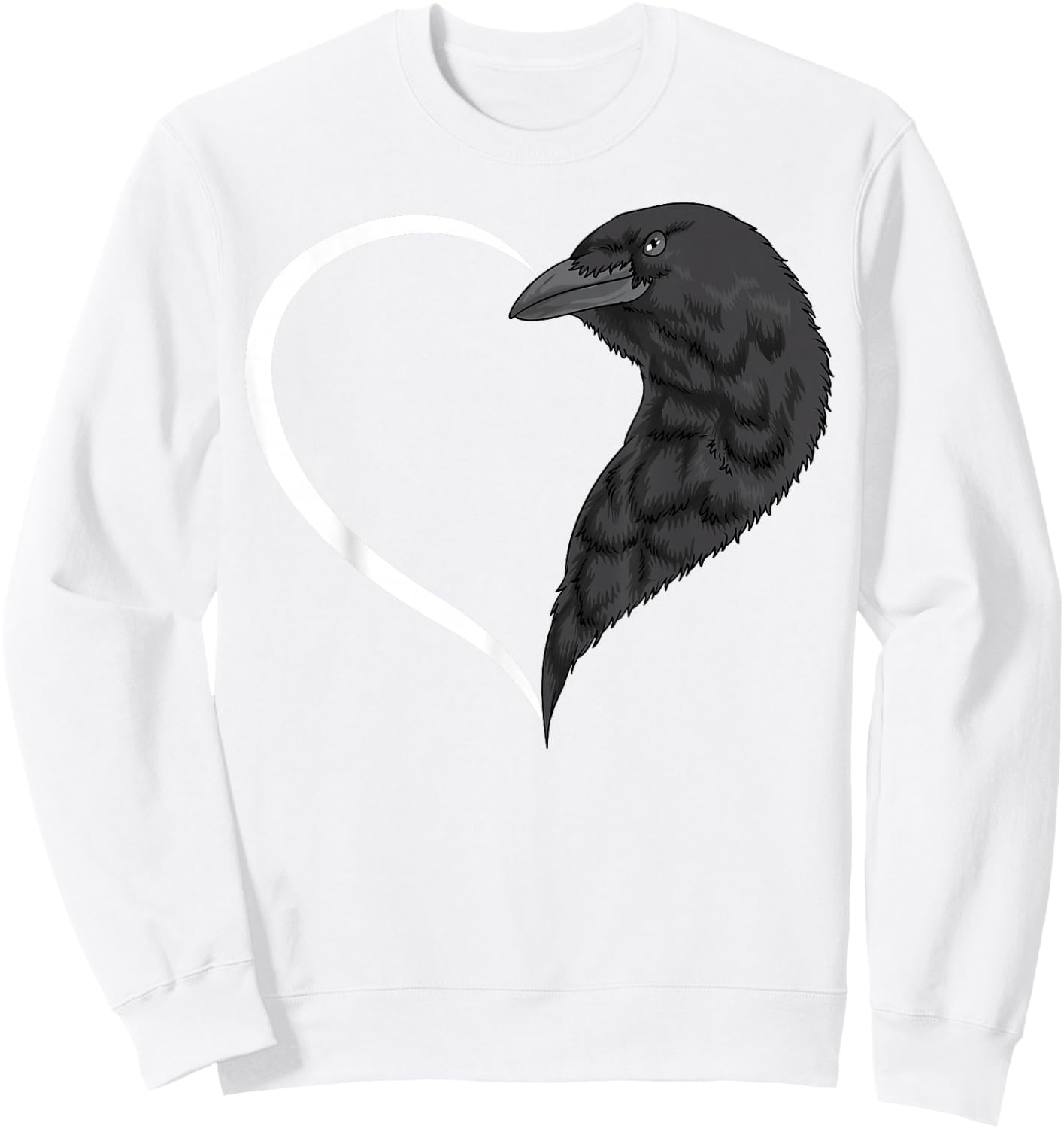 Crow Shirts Girls Kids Heart Cute Crow Sweatshirt - Sweatshirt | White