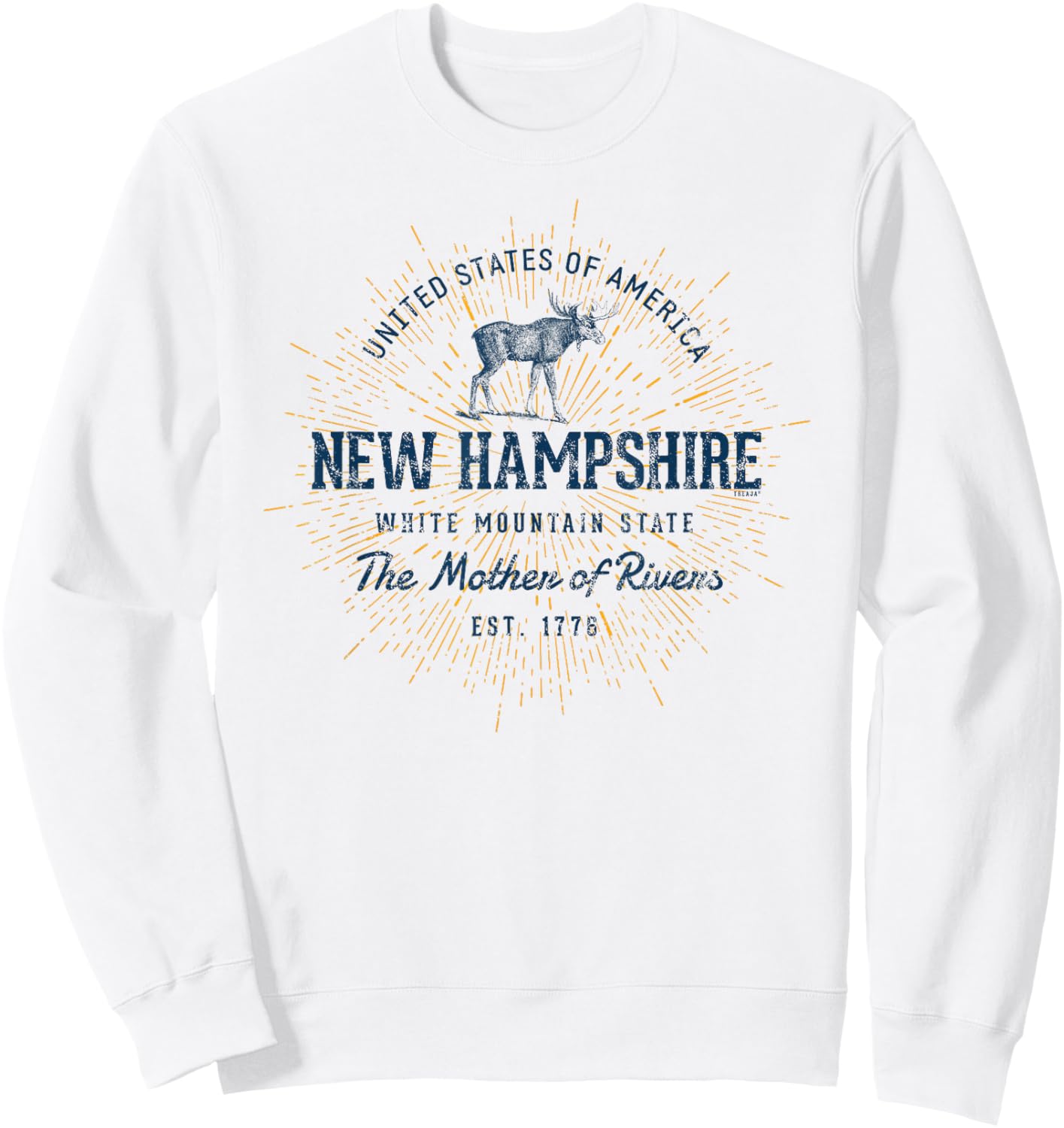 Retro Vintage State of New Hampshire Sweatshirt - Sweatshirt | White