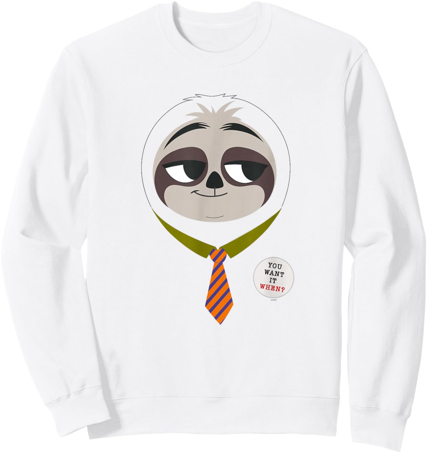 Disney Zootopia Flash The Sloth Face Sweatshirt - Sweatshirt | White