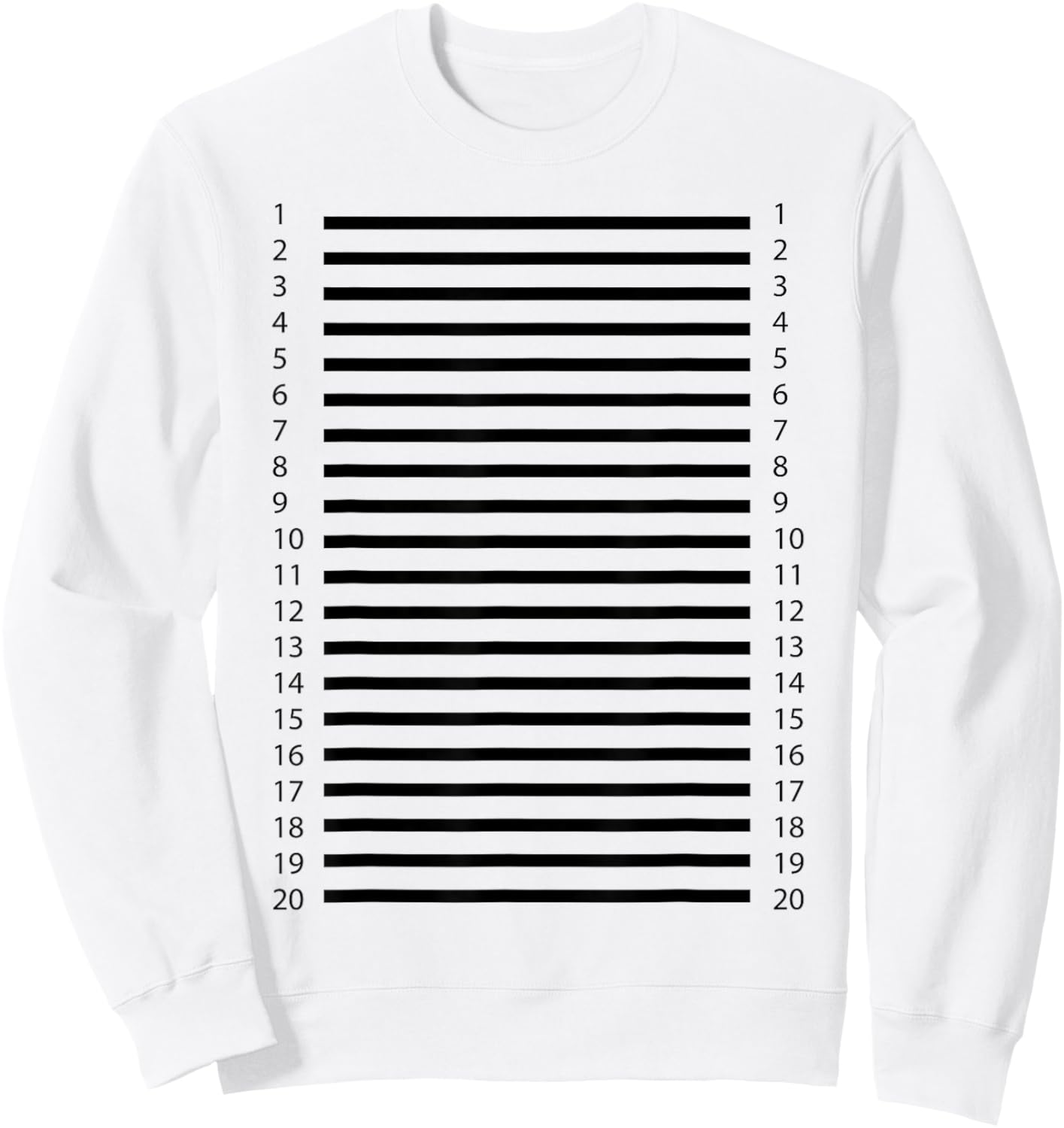 Hair length check 20 lines on the front of the Sweatshirt - Sweatshirt | White