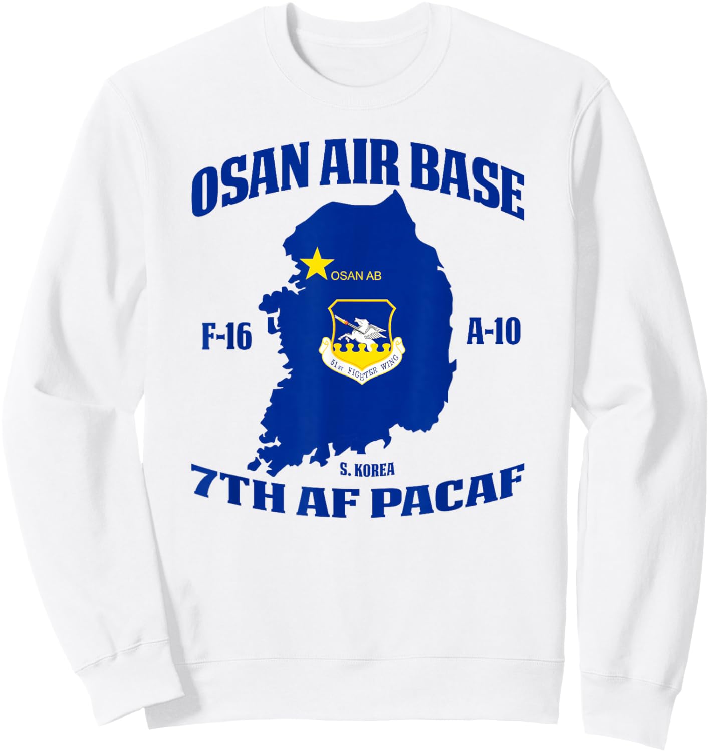 Osan Air Base 7th Af Pacaf Sweatshirt - Sweatshirt | White