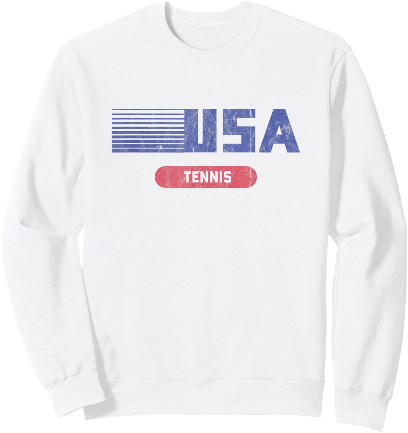 Retro USA 2020 Team American Tennis Vintage Sweatshirt - Sweatshirt | White
