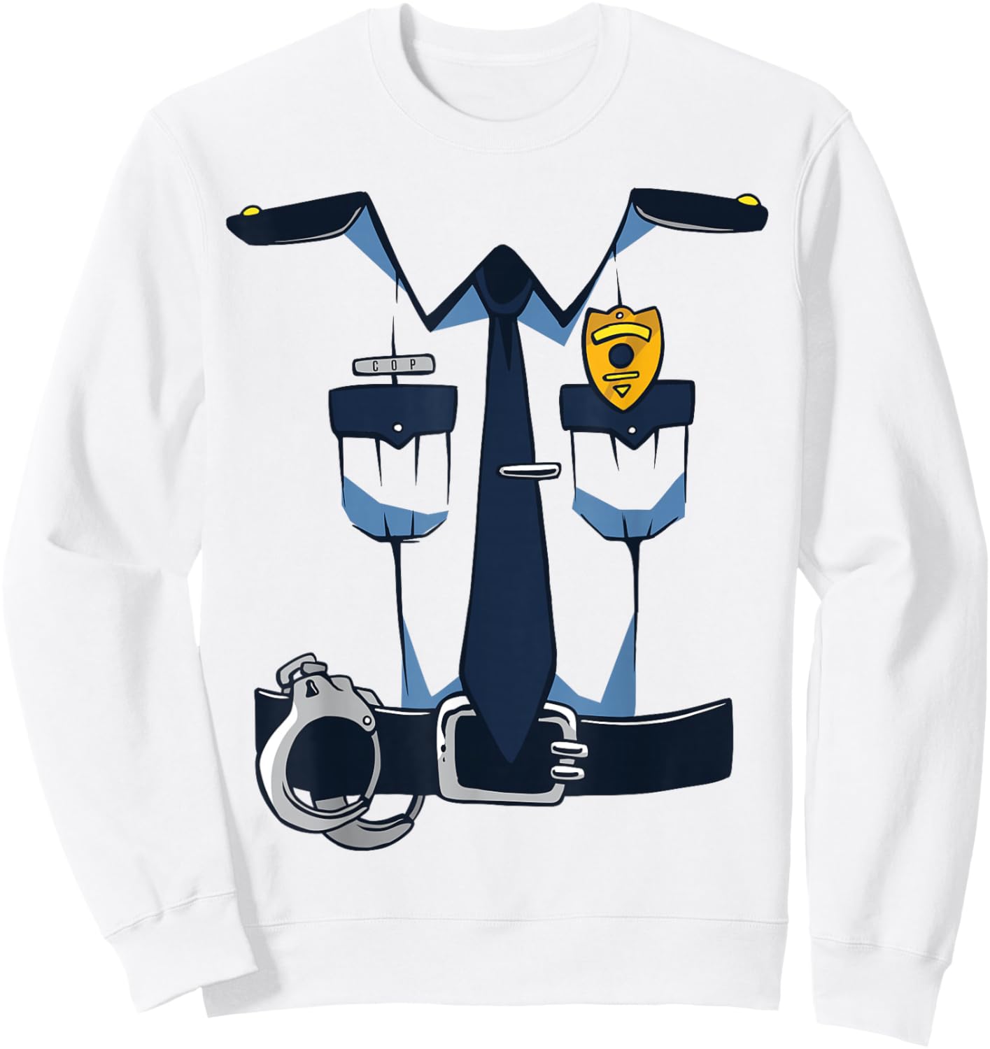 Police Officer Uniform Halloween Kids Costume Sweatshirt - Sweatshirt | White