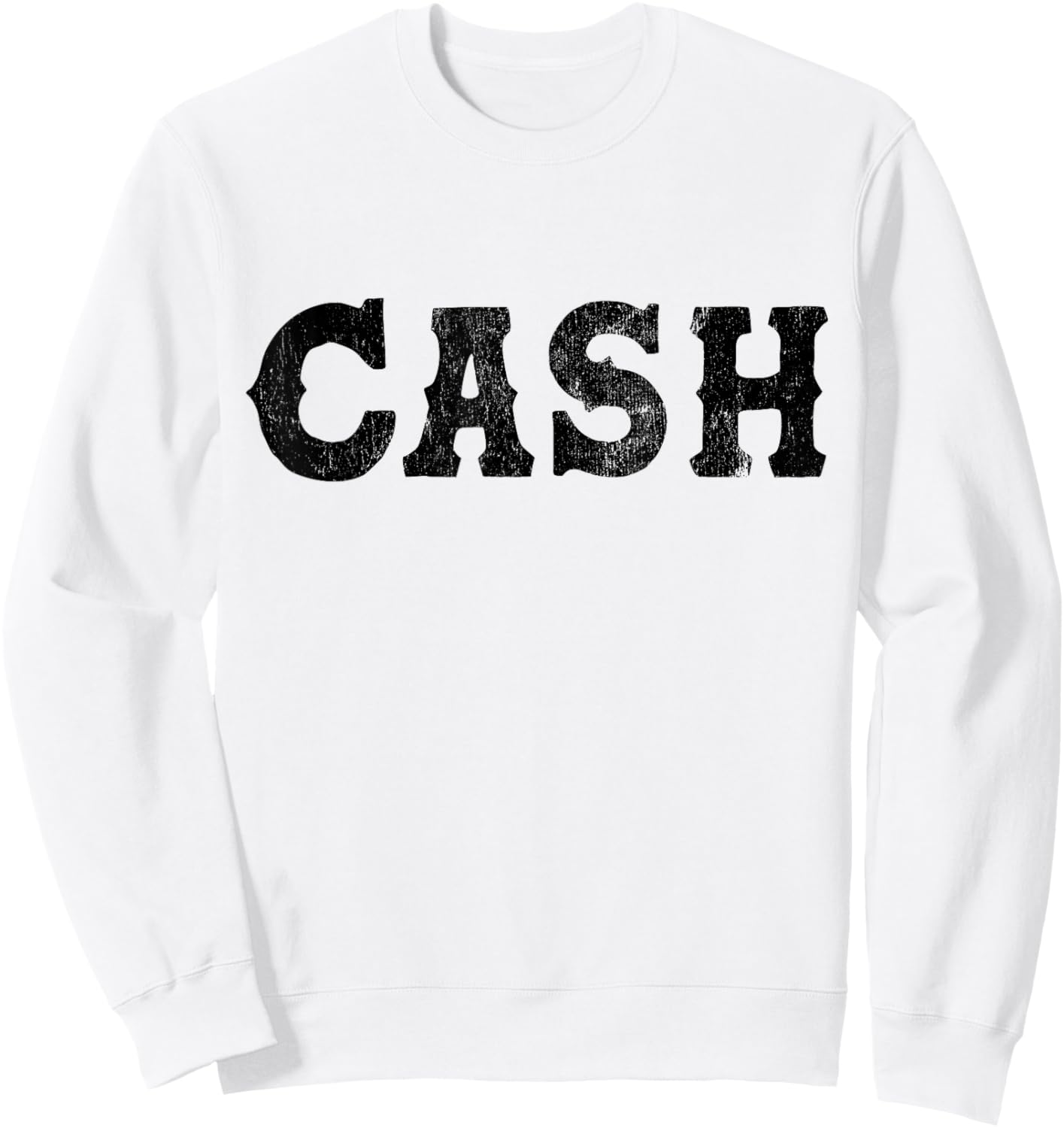 Cash Country Music Lovers Outlaw Vintage Retro Distressed Sweatshirt - Sweatshirt | White