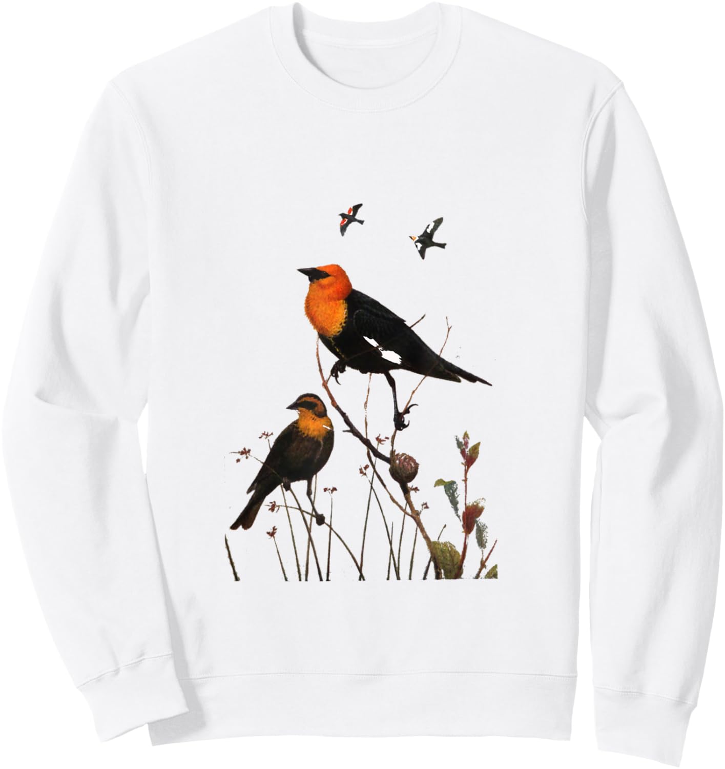 Yellow-Headed Blackbird Sweatshirt - Sweatshirt | White