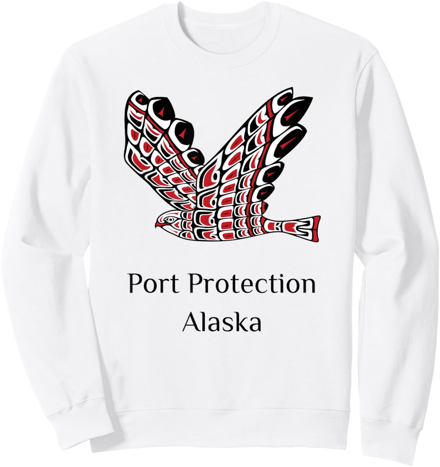 Alaska Port Protection Red Tail Hawk Native American Indian Sweatshirt - Sweatshirt | White