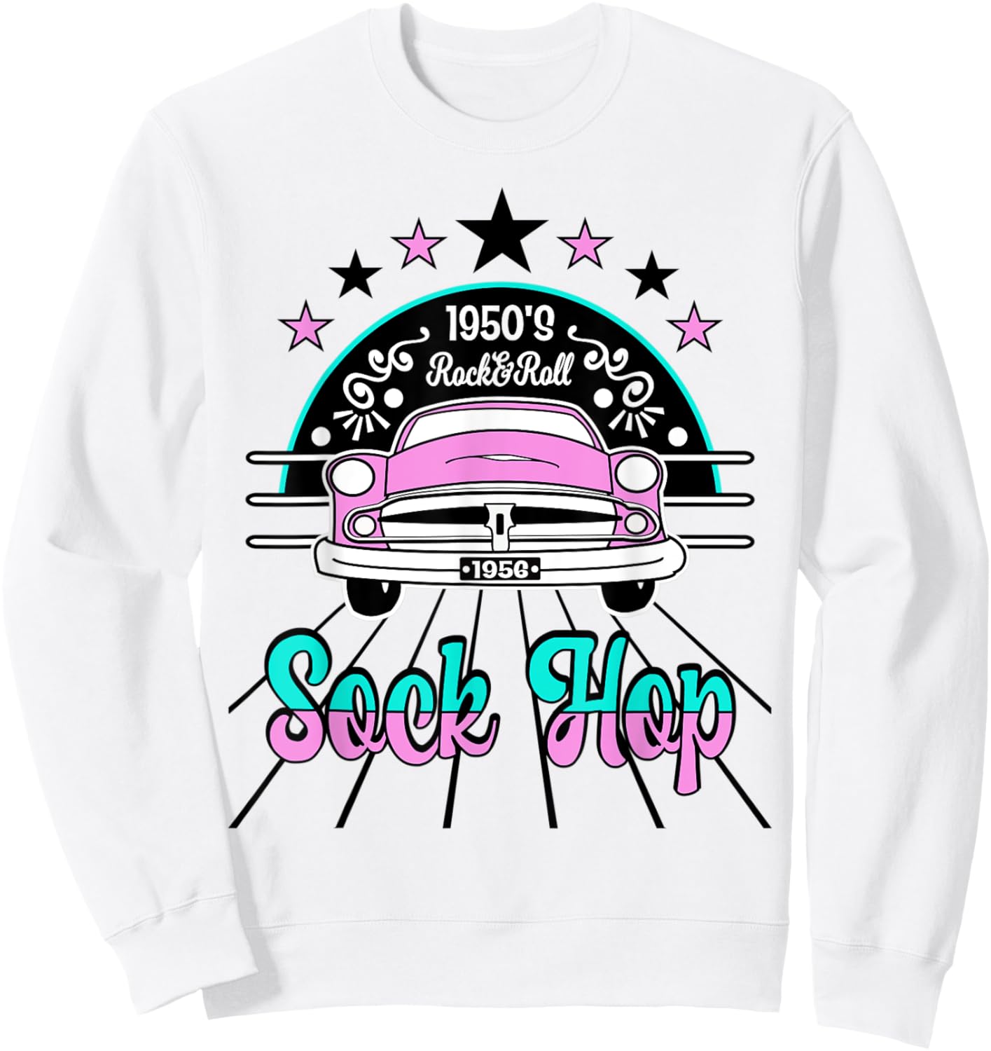 50s Sock Hop Retro 1950s Rockabilly Doo Wop Rock and Roll Sweatshirt - Sweatshirt | White