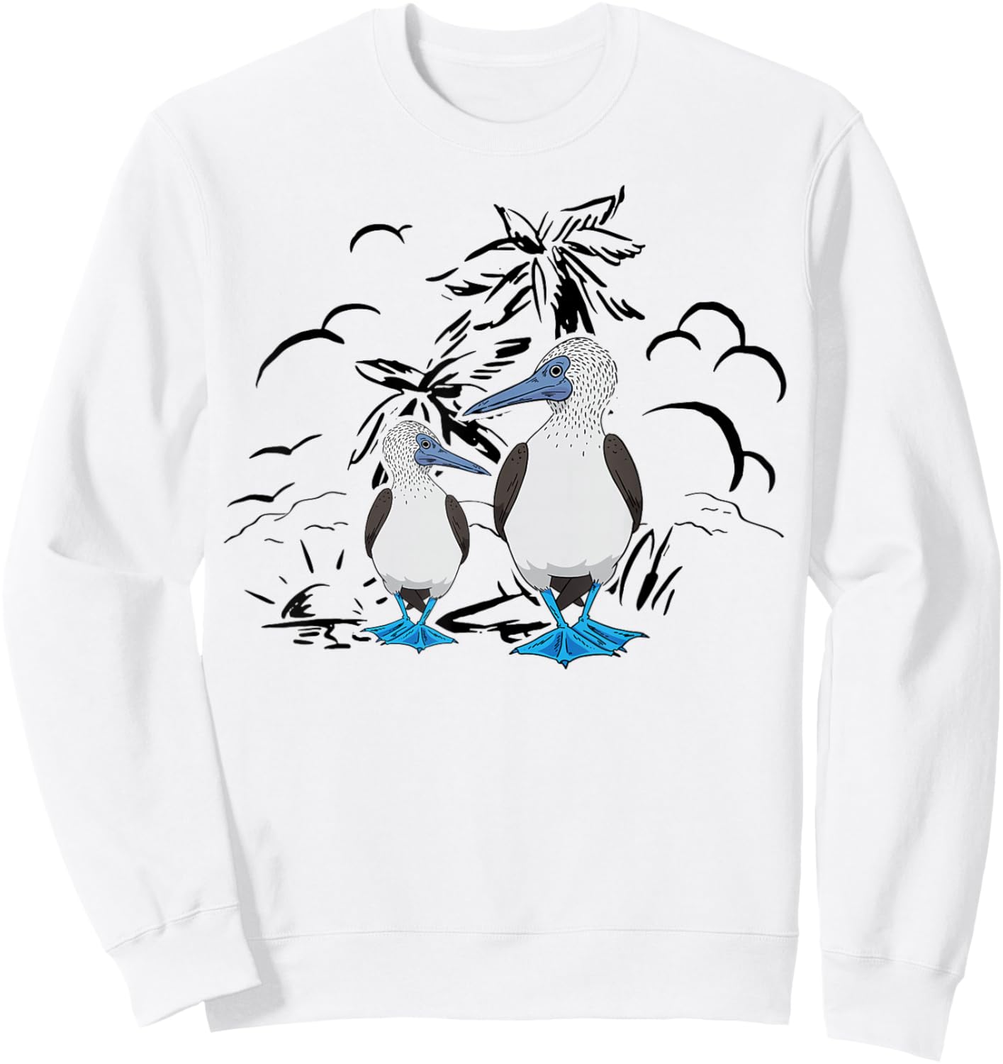 Seabirds Blue-footed Booby Bird Galapagos Islands Sweatshirt - Sweatshirt | White
