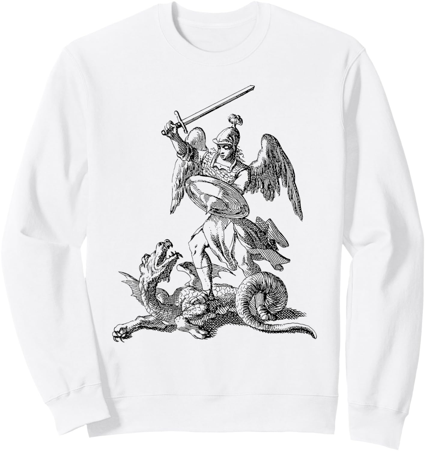 Saint George Shirt St George Slaying the Dragon Artwear Sweatshirt - Sweatshirt | White