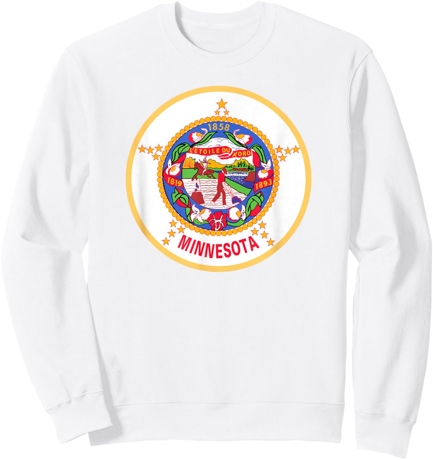 Minnesota State Flag Sweatshirt - Sweatshirt | White