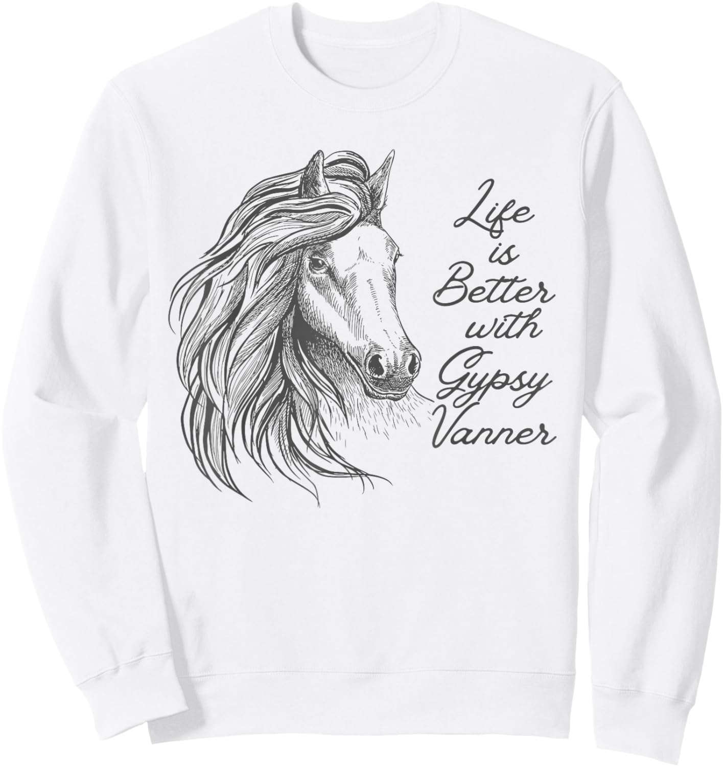 Gypsy Vanner Horse Riding Lover Sweatshirt - Sweatshirt | White