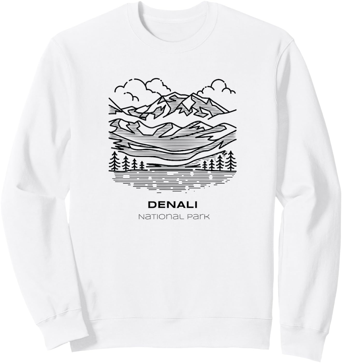 Vintage Denali National Park Hike Sweatshirt - Sweatshirt | White