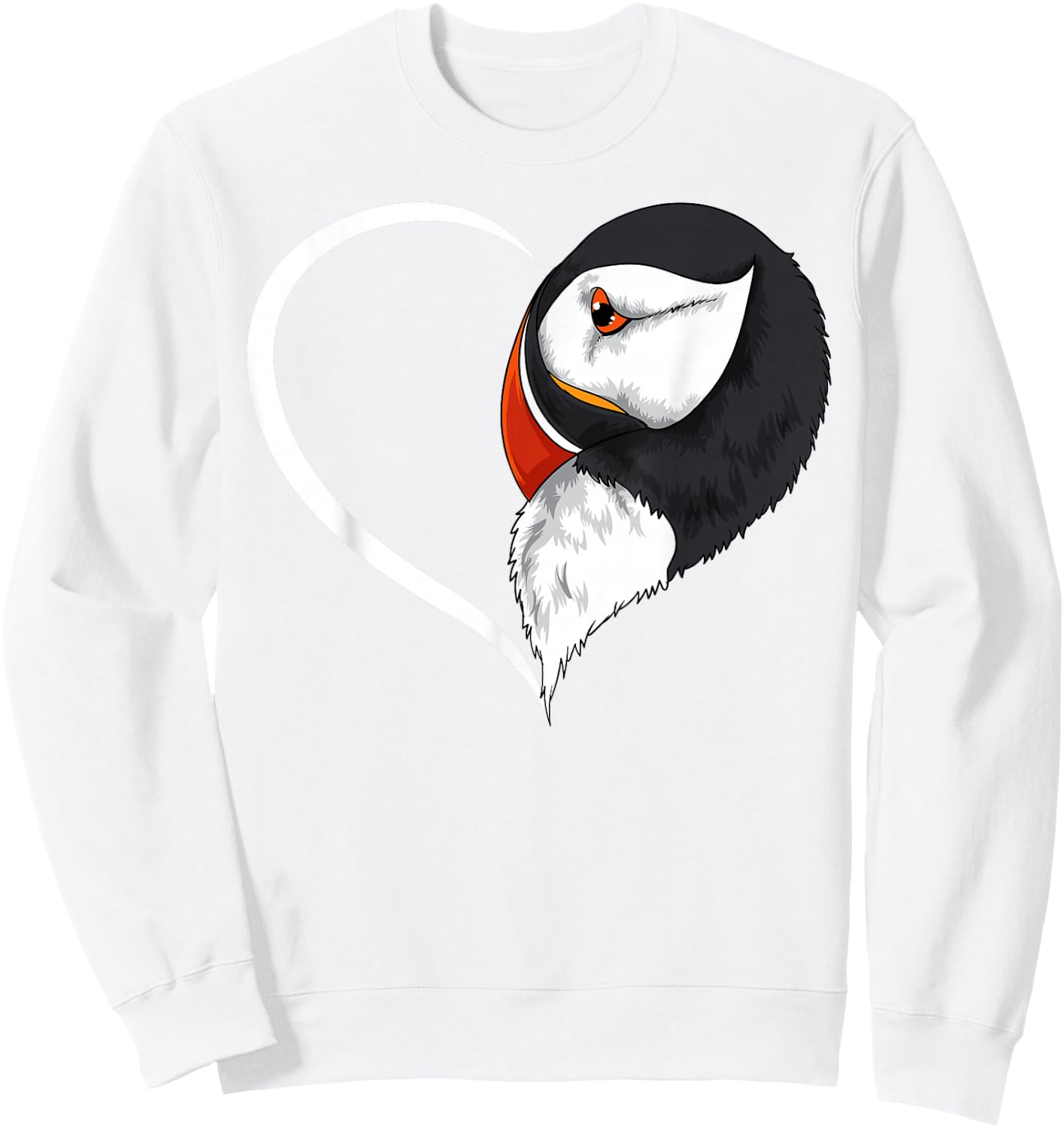 Puffin Shirts Girls Kids Heart Cute Puffin Sweatshirt - Sweatshirt | White